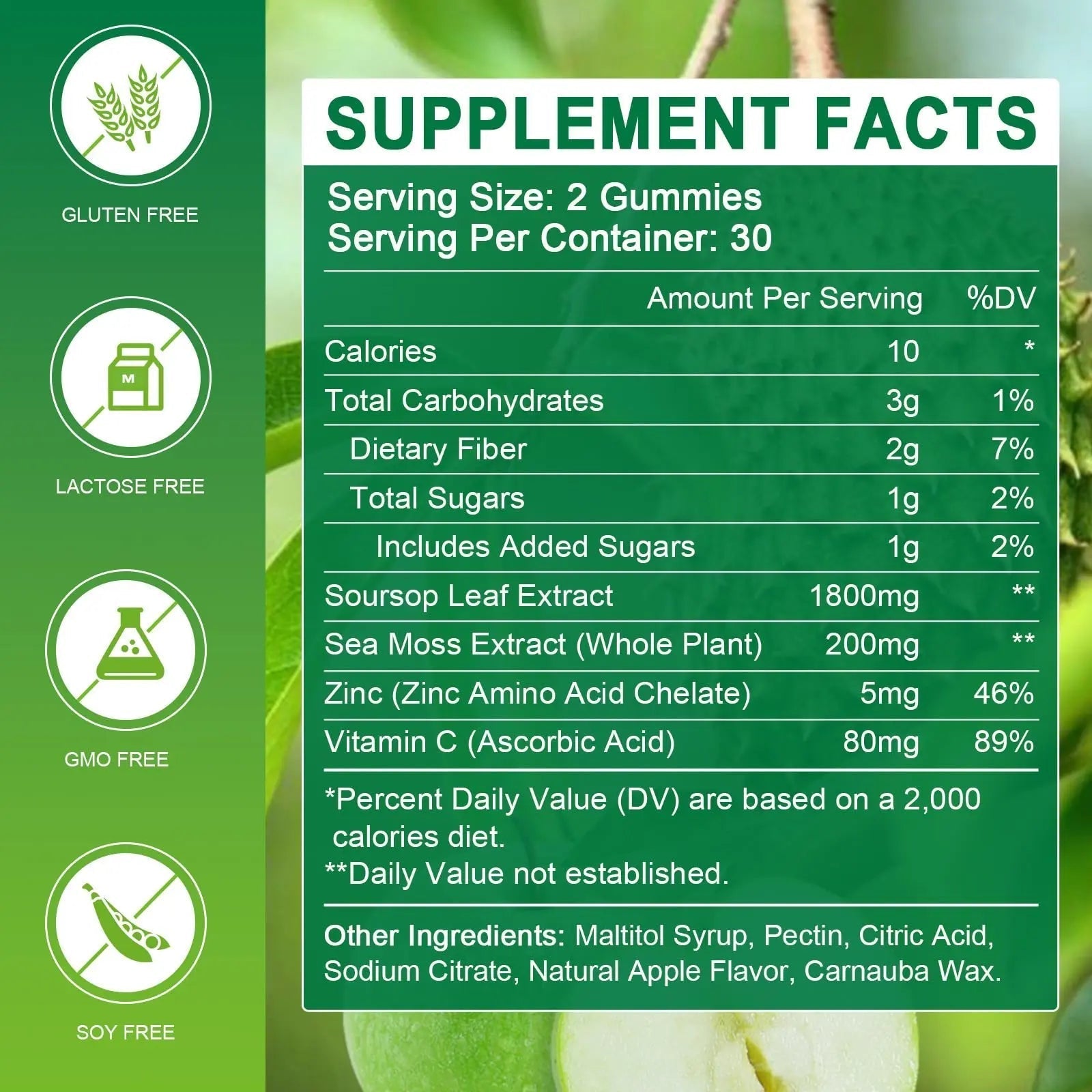 WOGORGT Soursop Graviola Gummies - Soursop Multivitamin Gummies with 200mg Sea Moss Extract for Antioxidant WOGORGT uk supplements