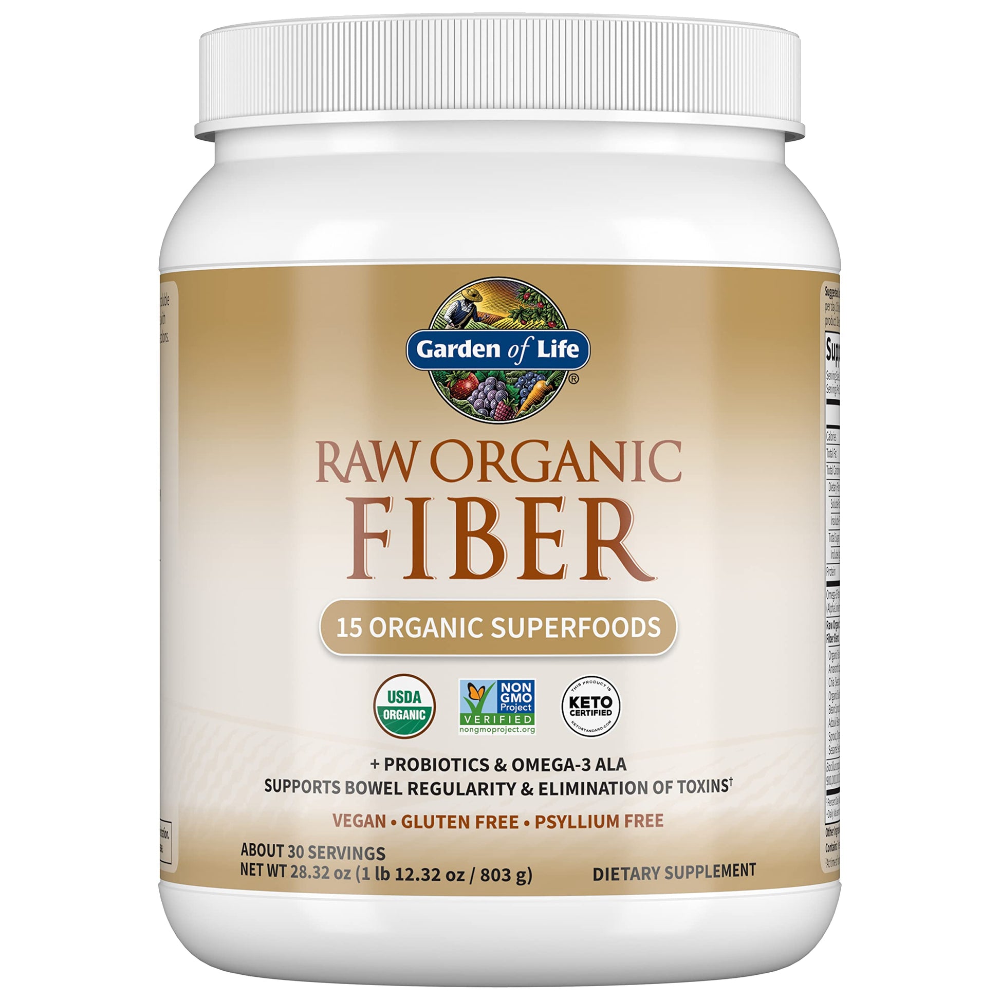 Garden Of Life Raw Organic Superfood Fiber for Constipation Relief, 1.77oz (803g) Powder Garden of Life uk supplements