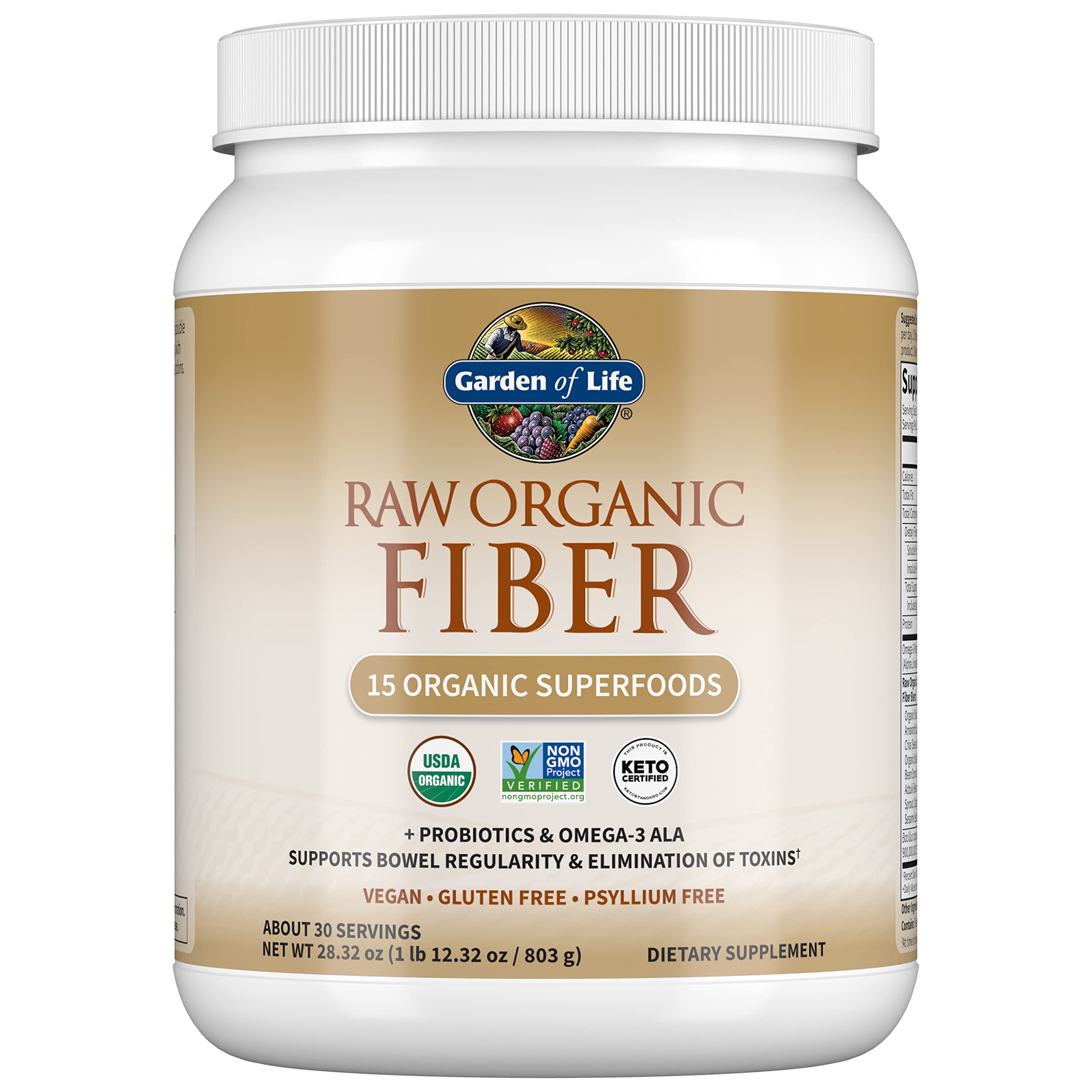 Garden Of Life Raw Organic Superfood Fiber for Constipation Relief, 1.77oz (803g) Powder Garden of Life uk supplements