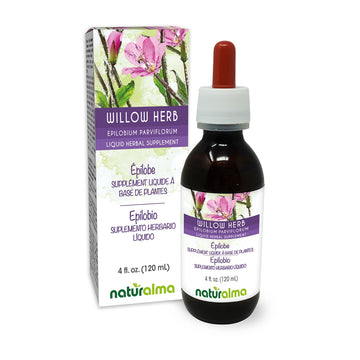 Naturalma Willow herb or Fireweed (Epilobium parviflorum) herb Alcohol-Free Tincture - 4 fl oz Liquid Extract in Drops - Herbal Supplement - Vegan Naturalma uk supplements