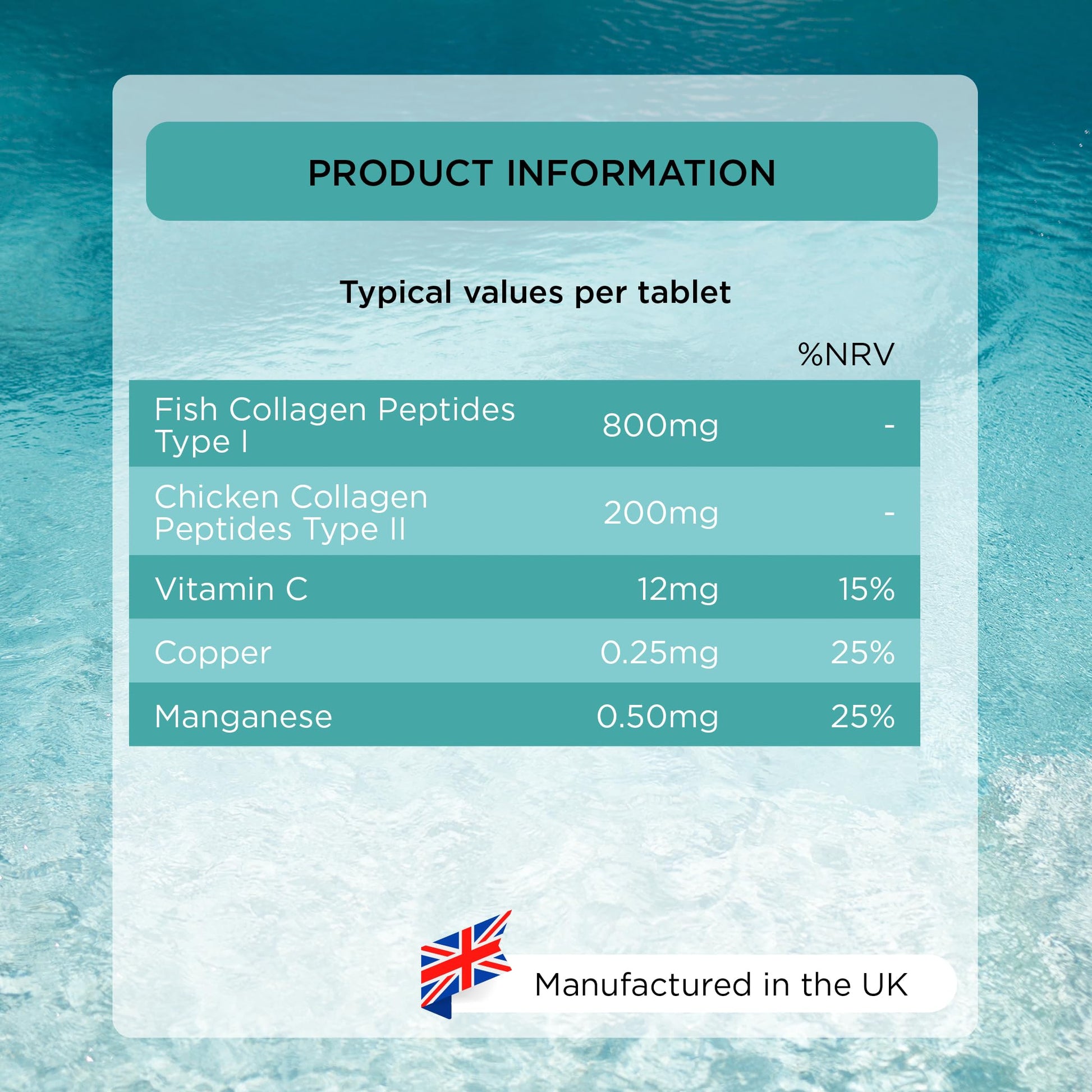 Healthspan 1,000mg Marine Collagen Complex 60 Tablets | 800mg Type I + 200mg Type II Collagen healthspan uk supplements
