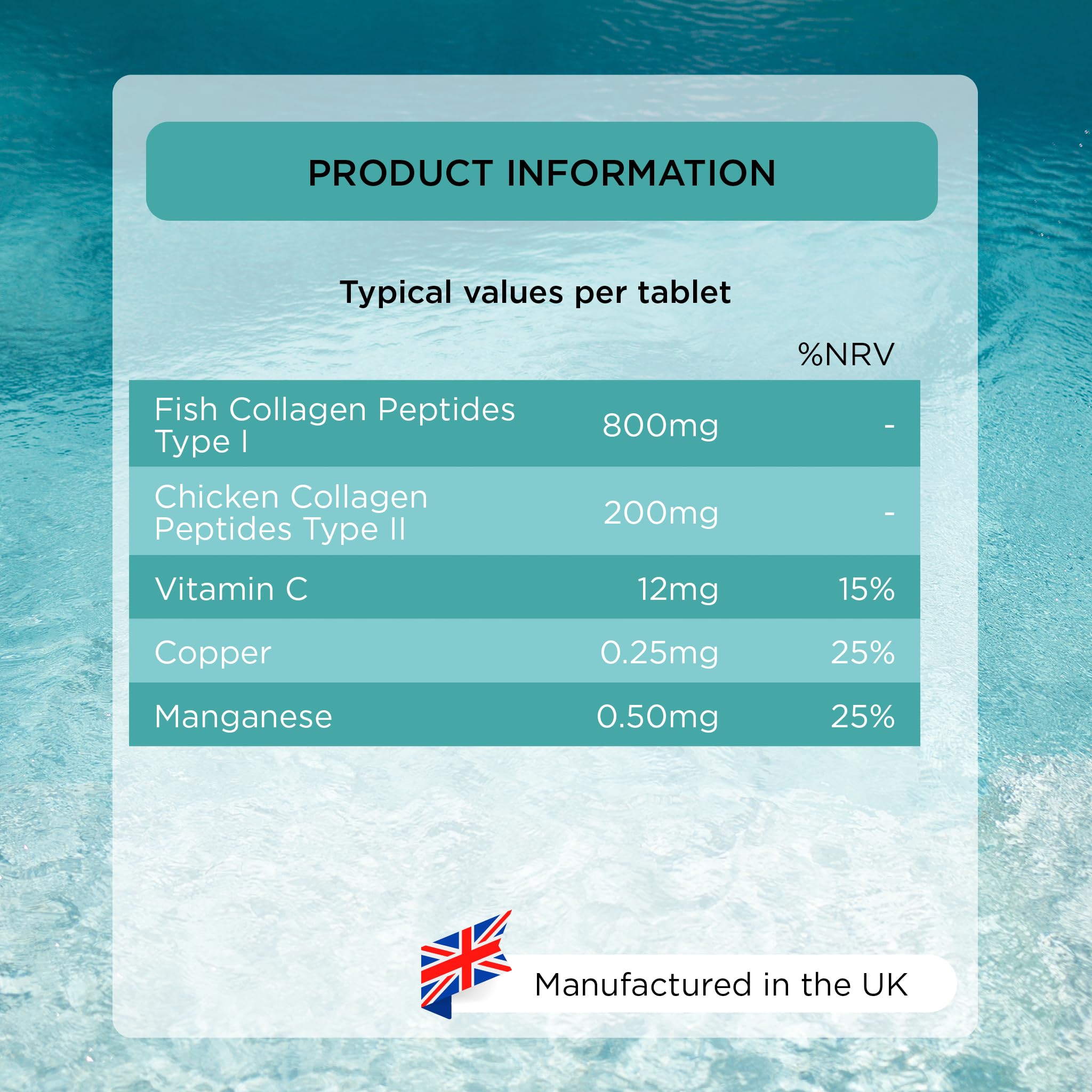 Healthspan 1,000mg Marine Collagen Complex 60 Tablets | 800mg Type I + 200mg Type II Collagen healthspan uk supplements
