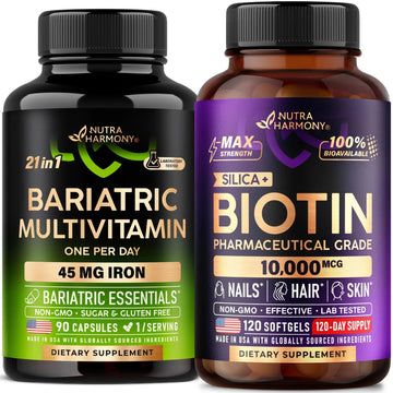 Bariatric Multivitamin Capsules & Biotin with Silicon Softgels NUTRAHARMONY uk supplements