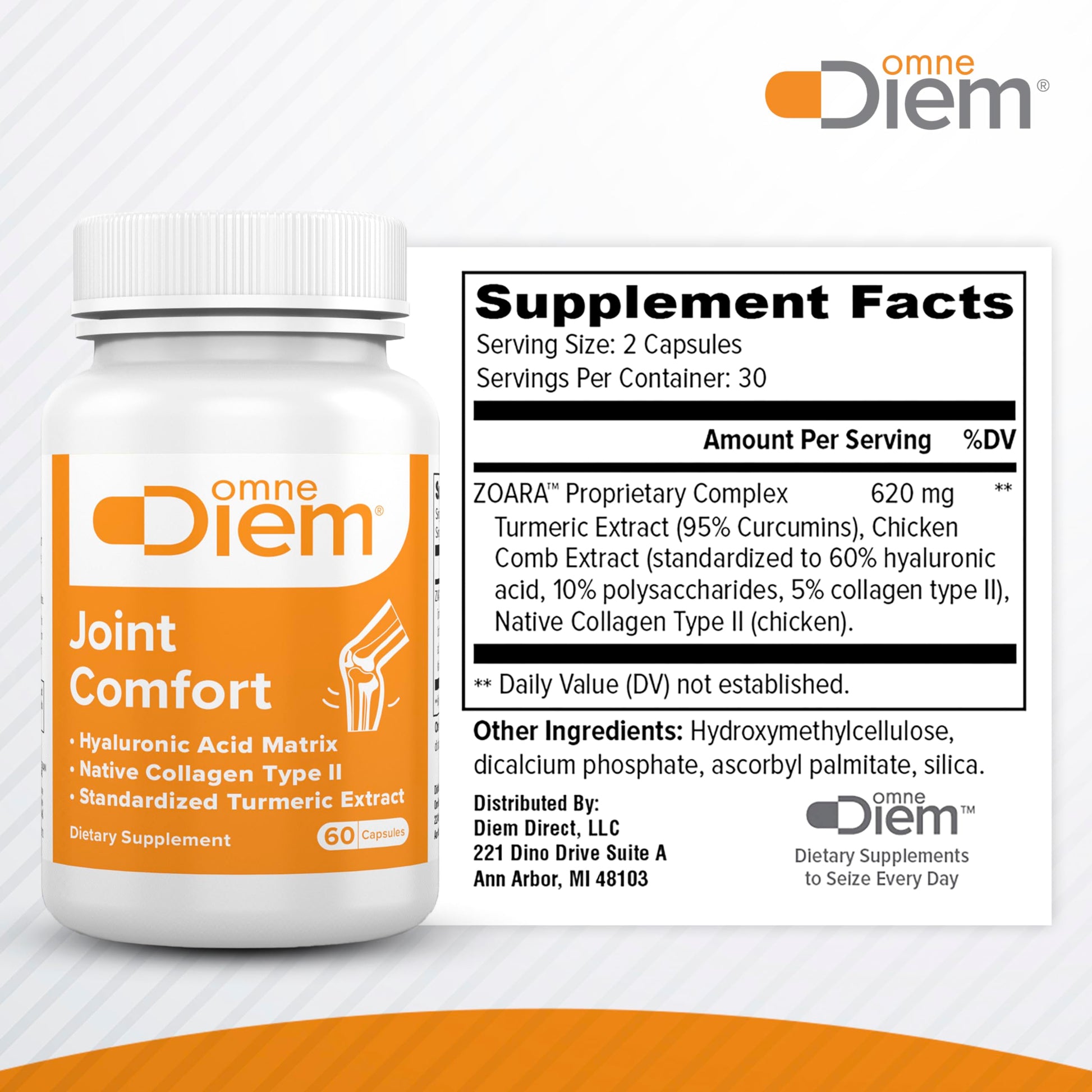 OmneDiem Joint Comfort with ZOARA, 60 Capsules – Dietary Supplement for Comprehensive Joint Care & Comfort Omne Diem uk supplements