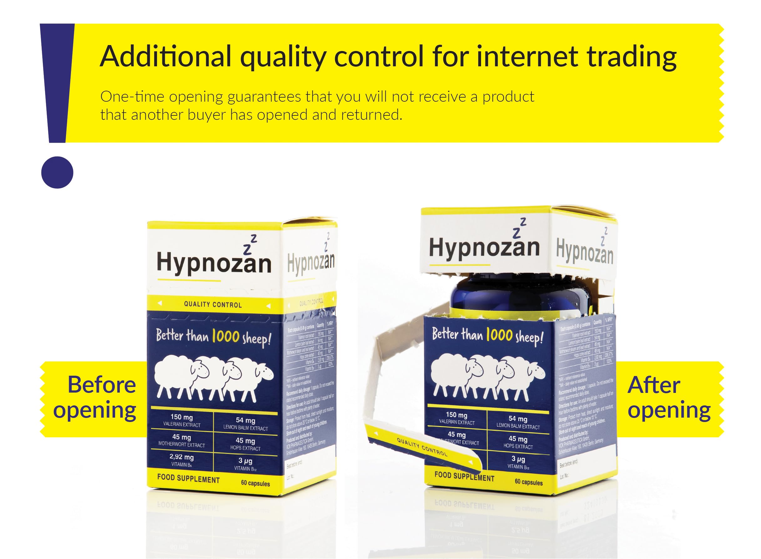 Hypnozan. 60 Easy Nights in Every Pack - 60 Capsules, Just One Before Bed. Natural Vox pharmaceutica uk supplements