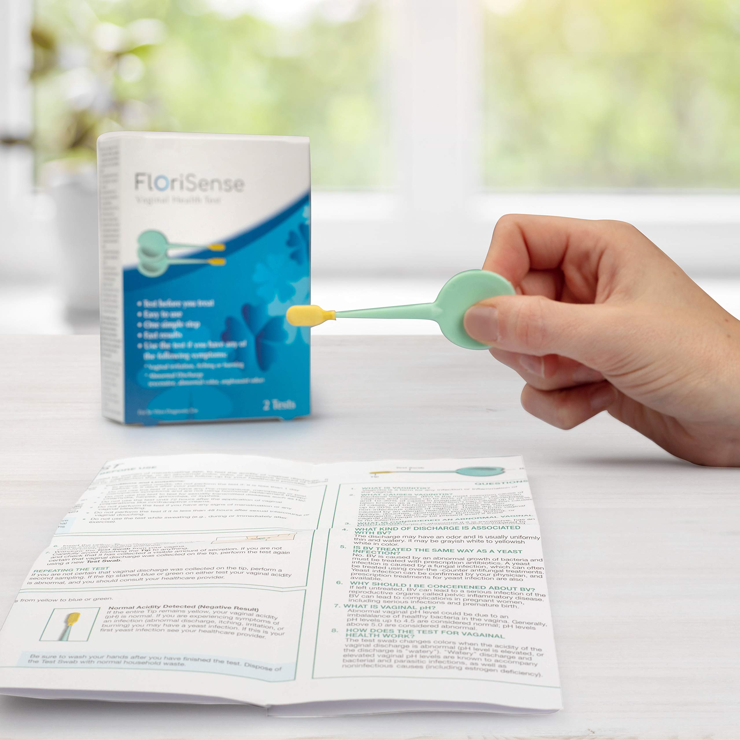 FloriSense Vaginal Health pH Test Kit - OTC Vaginal Acidity Test - Bacterial Vaginosis and Yeast Infections - 2 Swabs, Detect Feminine Imbalance - Before You Treat, Easy to Read Results in Seconds FloriSense uk supplements