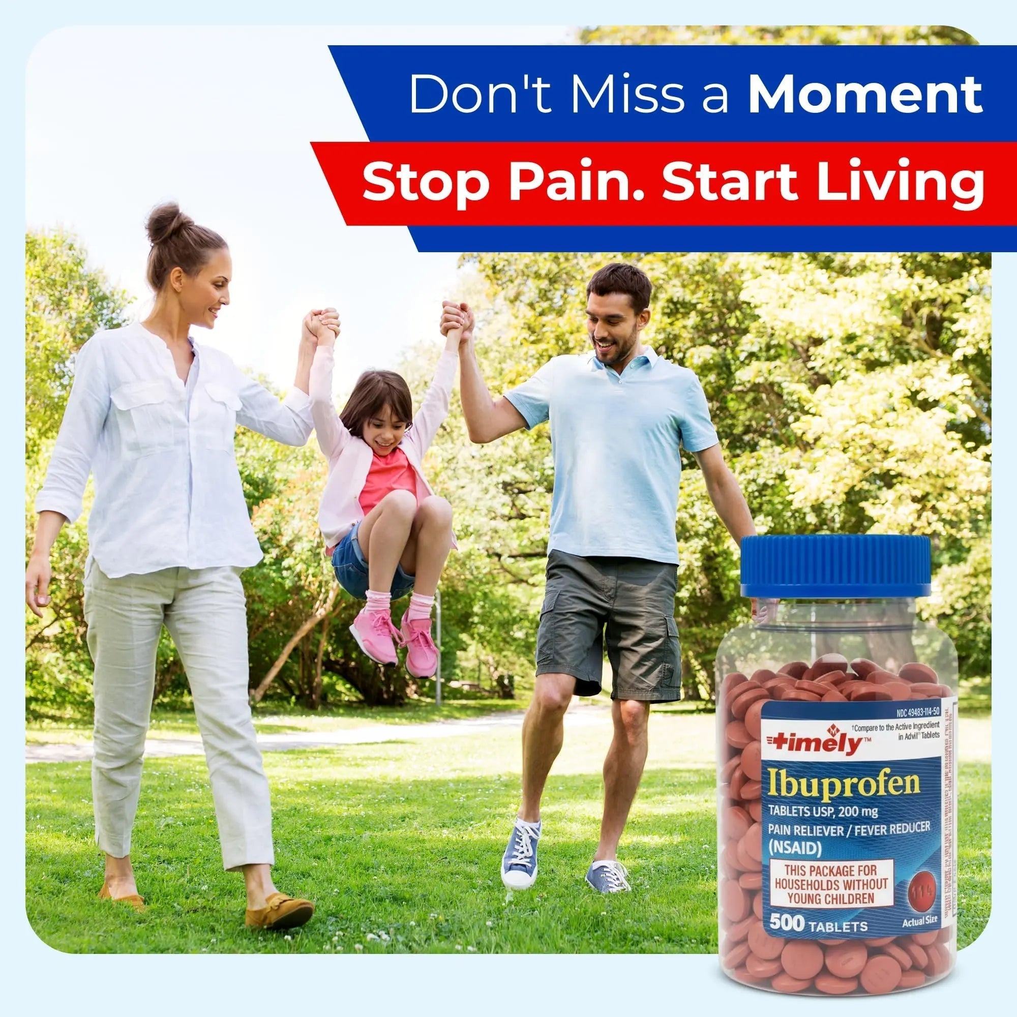 TIME-Cap Labs 500 Tablets Ibuprofen 200mg Coated - Pain Reliever & Fever Reducer (NSAID) for Adults, Helps with Headache, Back Pain, Muscle Aches, Toothaches, Menstrual Cramps & Minor Arthritis Pain TIME-CAP LABS, INC. uk supplements