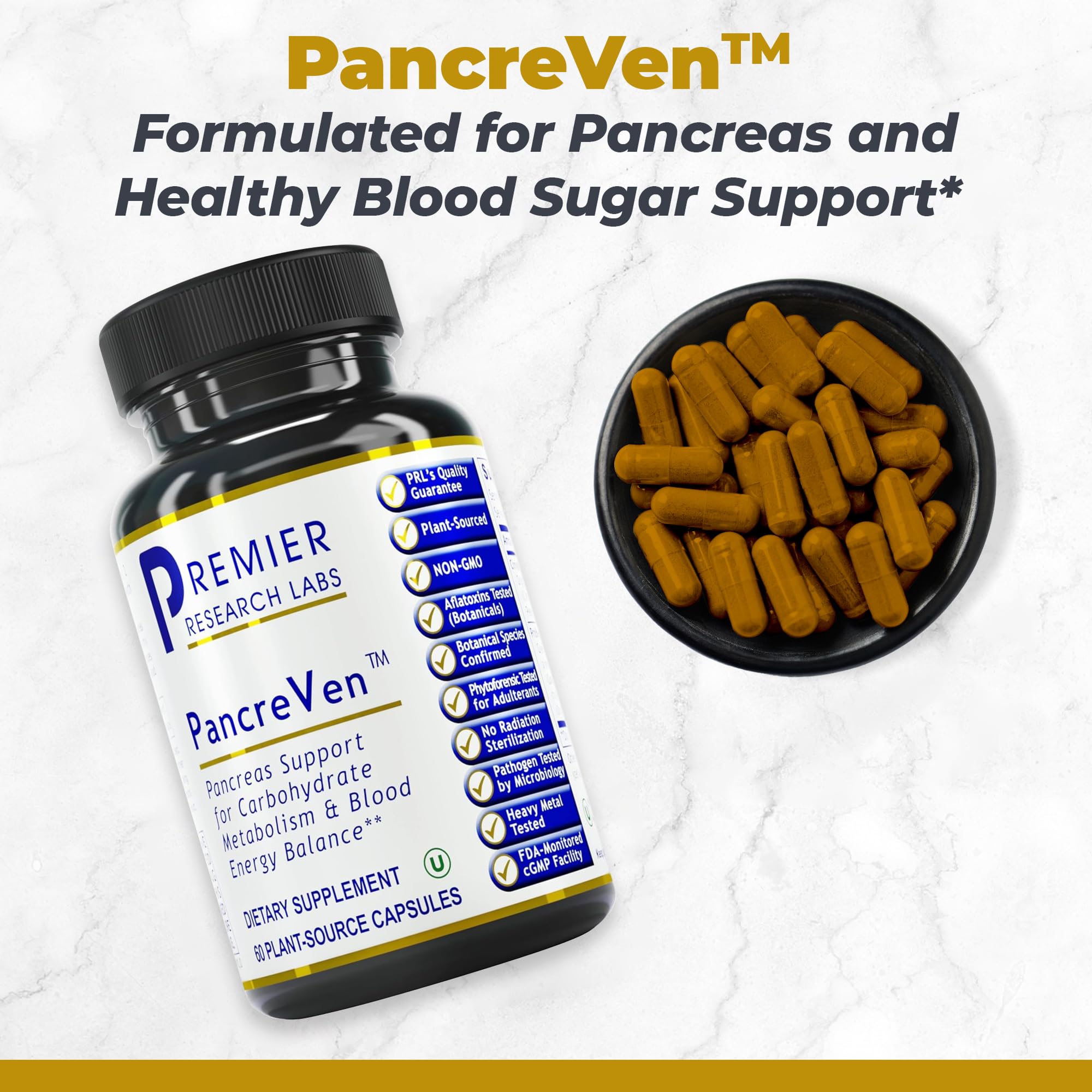 Premier Research Labs PancreVen - Pancreas Support, Pancreas Supplement, Cinnamon Supplements with Organic Ceylon Cinnamon & Prickly Pear to Aid Pancreas Health - 120 Vegetarian Capsules Premier Research Labs uk supplements