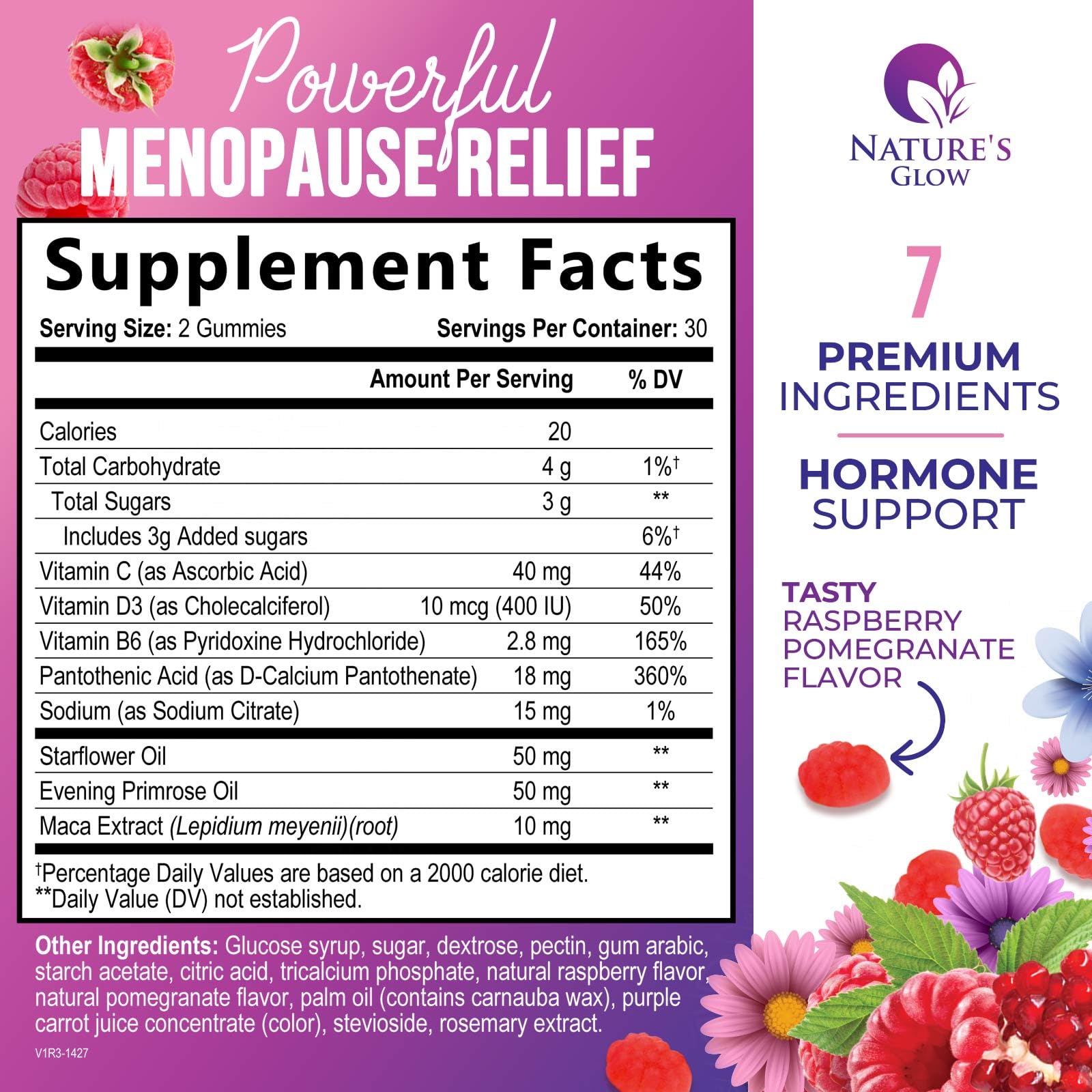 Menopause Supplement for Women - Complete Multi-Benefit Menopause Relief Gummy for Mild Hot Flashes & Night Sweats, Natural Balance & Energy Support, Menopausal Vitamins, Gluten Free - 60 Gummies Nature's Glow uk supplements