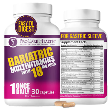 ProCare Health Bariatric Multivitamin with Iron 18mg (30 Easy to Swallow Capsules) - Post Op Bariatric Vitamins ProCare Health uk supplements