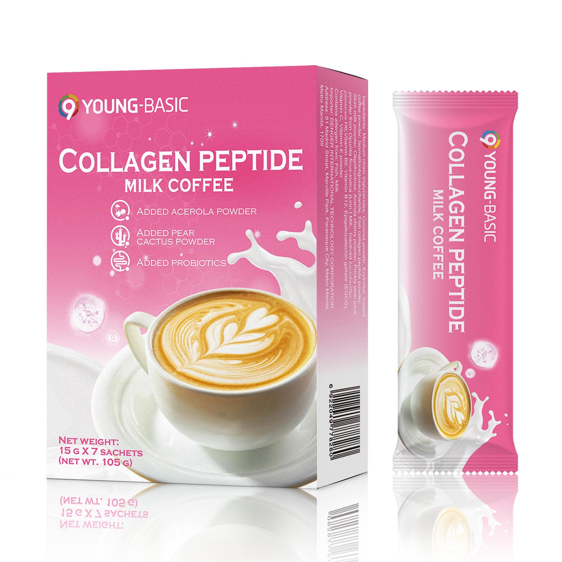 Collagen Peptide Milk Coffee - Rich in Premium Marine Fish Collagen Peptides, Multivitamins (B6/B12/C/E) and Prebiotics, Instant Milk Coffee with Creamer for Skin, Antioxidant, Aging and Gut Health 9 YOUNG-BASIC uk supplements