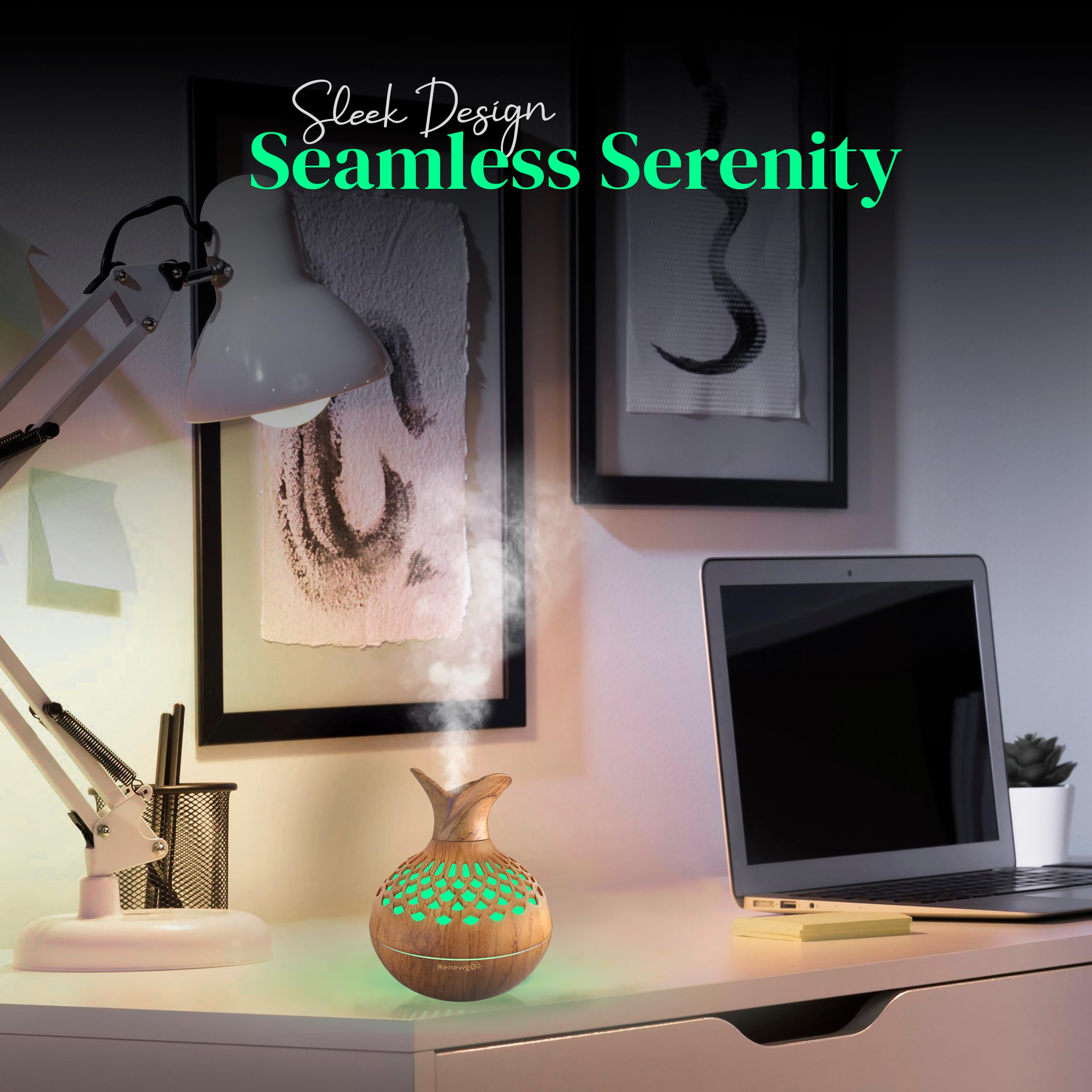 Aroma Diffuser for Essential Oils, Ultrasonic Aromatherapy Flower Oil Diffuser, Modern Cool Mist Renewgoo uk supplements