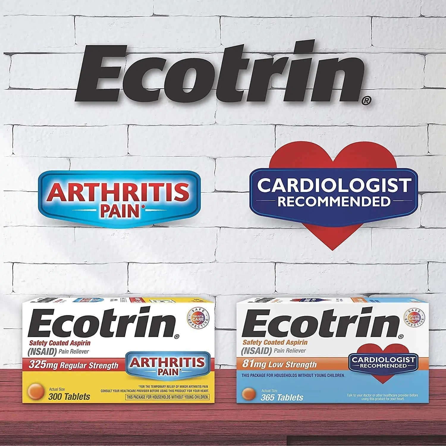 Ecotrin Low Strength Safety Coated Aspirin | NSAID | 81mg | 365 Tablets (2 Pack) Ecotrin uk supplements