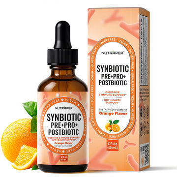 NutraPep Synbiotic Liquid Drops - Probiotic Prebiotic & Postbiotic Supplement for Adults Kids Ages 4+ - Daily Synbiotic for Gut Health Digestive & Immune Support