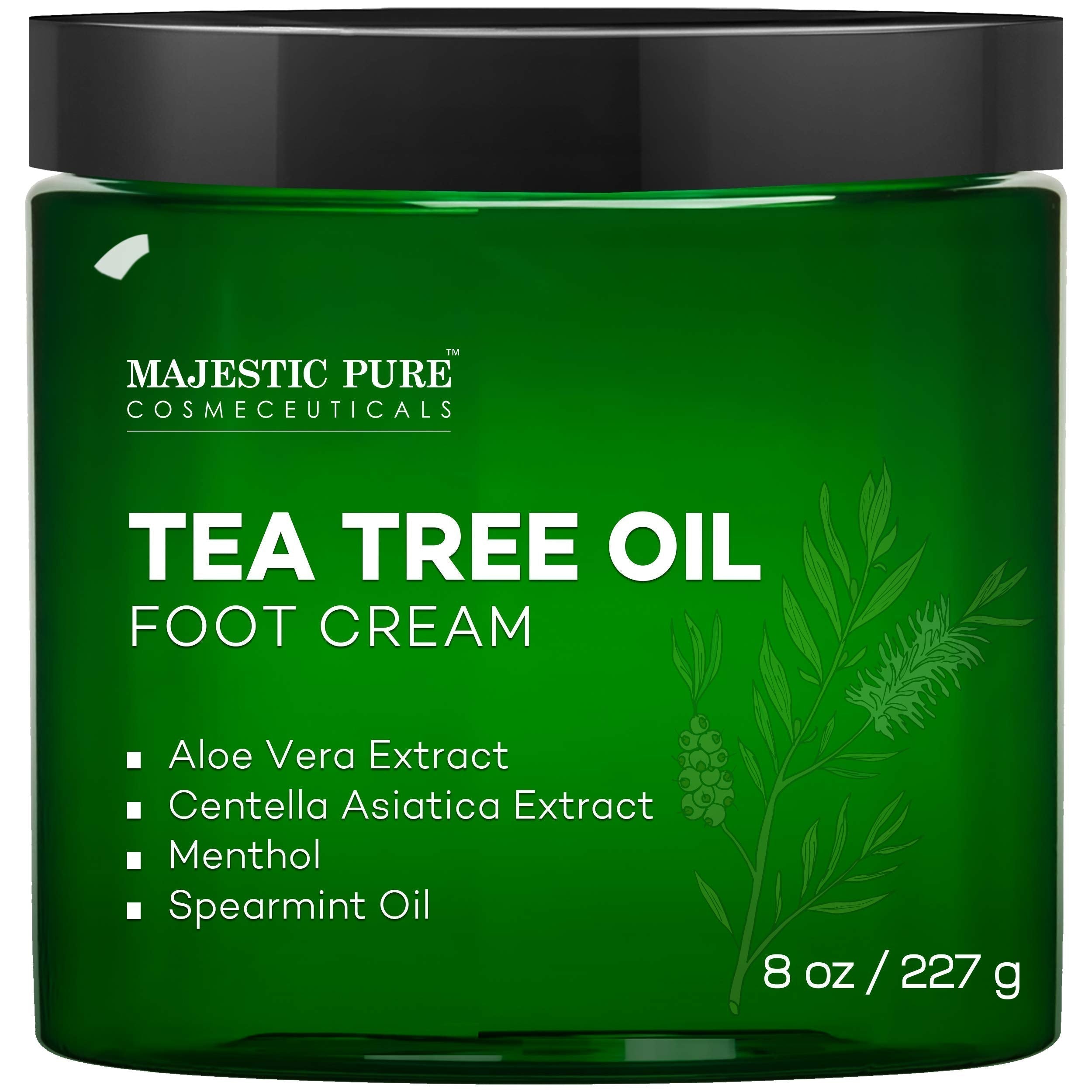MAJESTIC PURE Athletes Foot Cream with Tea Tree Oil, Aloe & Spearmint - Hydrates MAJESTIC PURE uk supplements