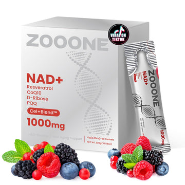zooone- NAD+ Supplement 30pcs, Premium Nicotinamide Riboside & Resveratrol, DNA Repair & Healthy Aging， Advanced NAD Supplement for Men & Women, Boosts Cellular Energy. zooone uk supplements