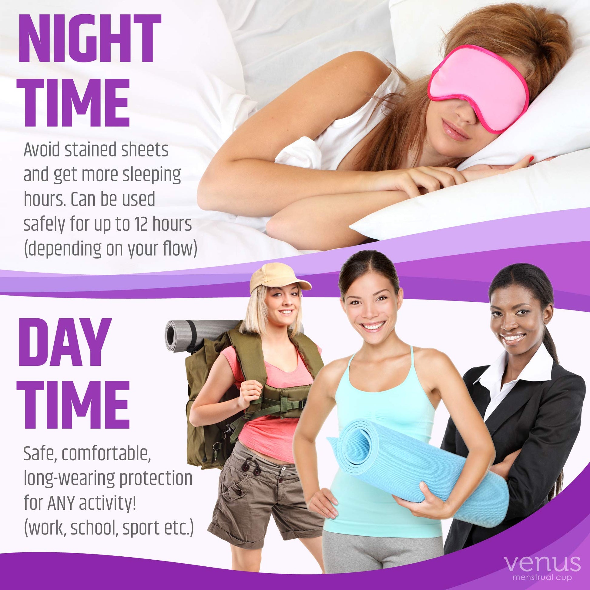 Venus Large Menstrual Cup – High Capacity for Heavy Flow -Made in USA - 100% Medical Grade Silicone VENUS uk supplements