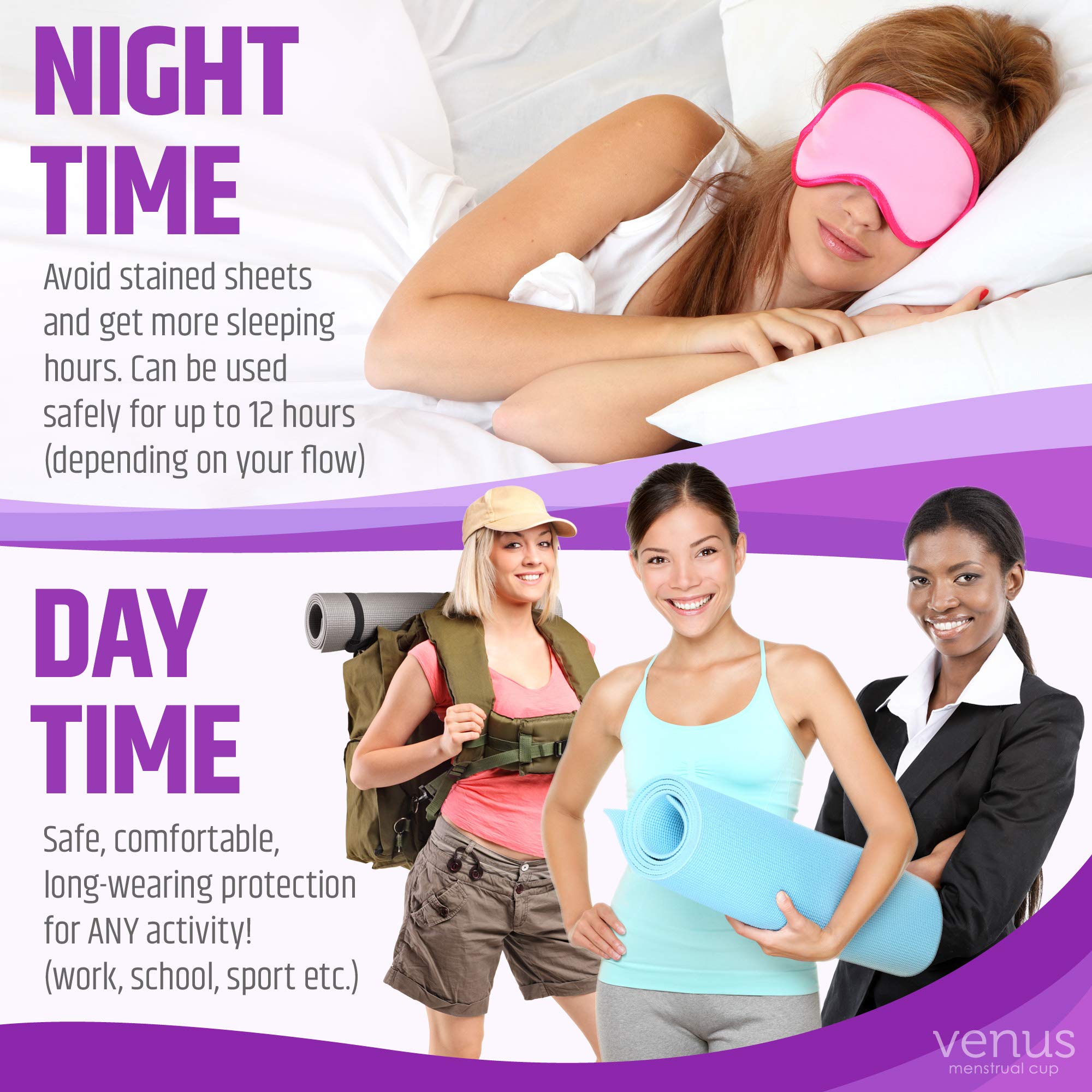Venus Large Menstrual Cup – High Capacity for Heavy Flow -Made in USA - 100% Medical Grade Silicone VENUS uk supplements
