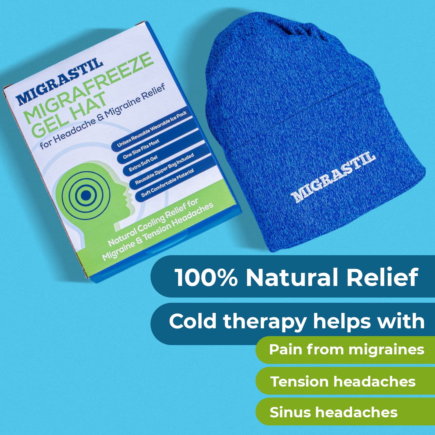 Basic Vigor Migrastil Extra Strength Migraine Stick & MigraFreeze Hat Bundle Basic Vigor uk supplements