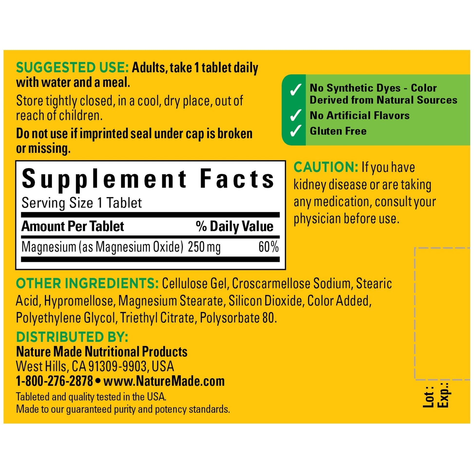 Nature Made Magnesium Oxide 250 mg, Dietary Supplement for Muscle, Heart Nature Made uk supplements