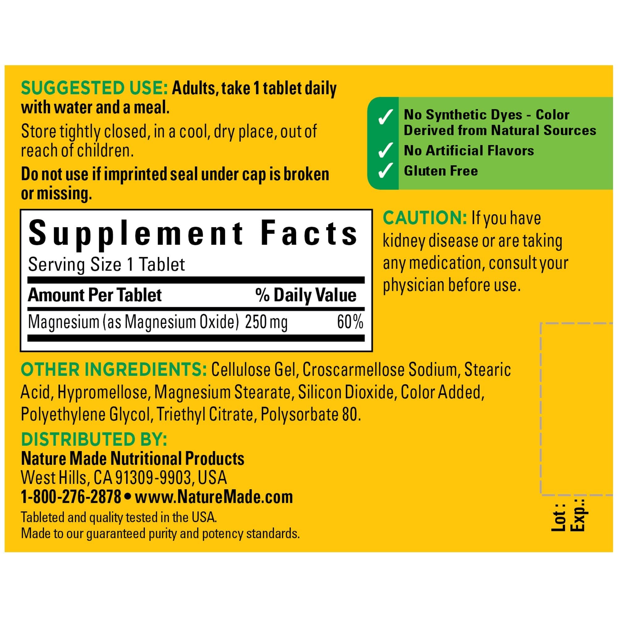 Nature Made Magnesium Oxide 250 mg, Dietary Supplement for Muscle, Heart Nature Made uk supplements