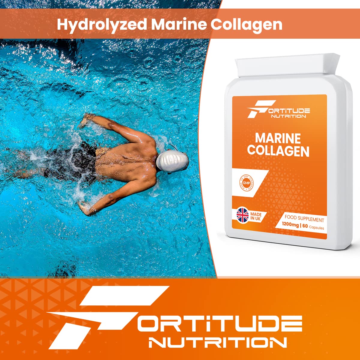 Marine Collagen Capsules | Hydrolyzed Marine Collagen with Vitamin C | High Strength Collagen Fortitude Nutrition uk supplements