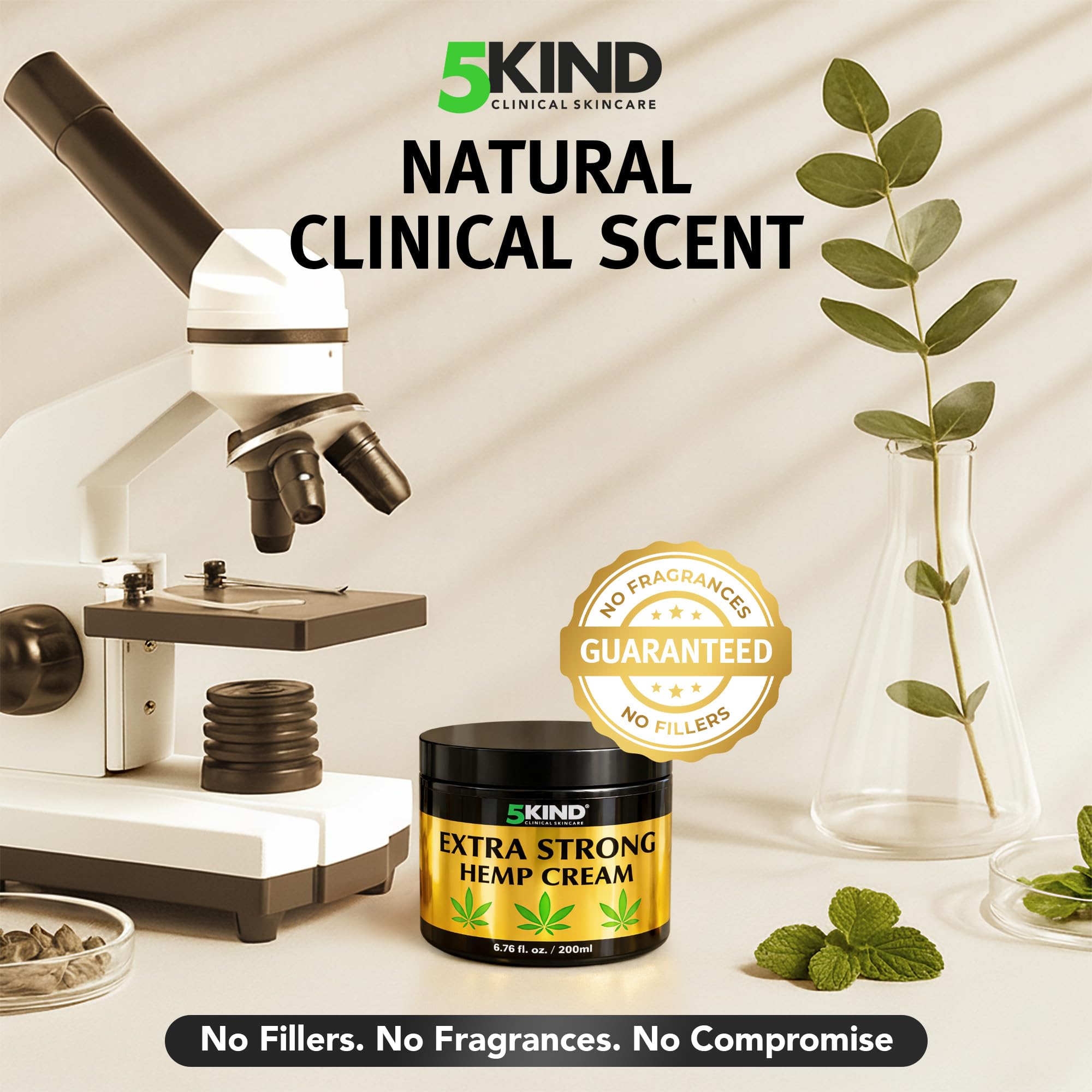5kind Extra Strong Hemp Cream 6.76 fl oz - Maximum Strength - Natural Topical Cream - Muscle Rub for Lower Back, Joints, Neck, Knees, Shoulders 5kind clinical skincare uk supplements