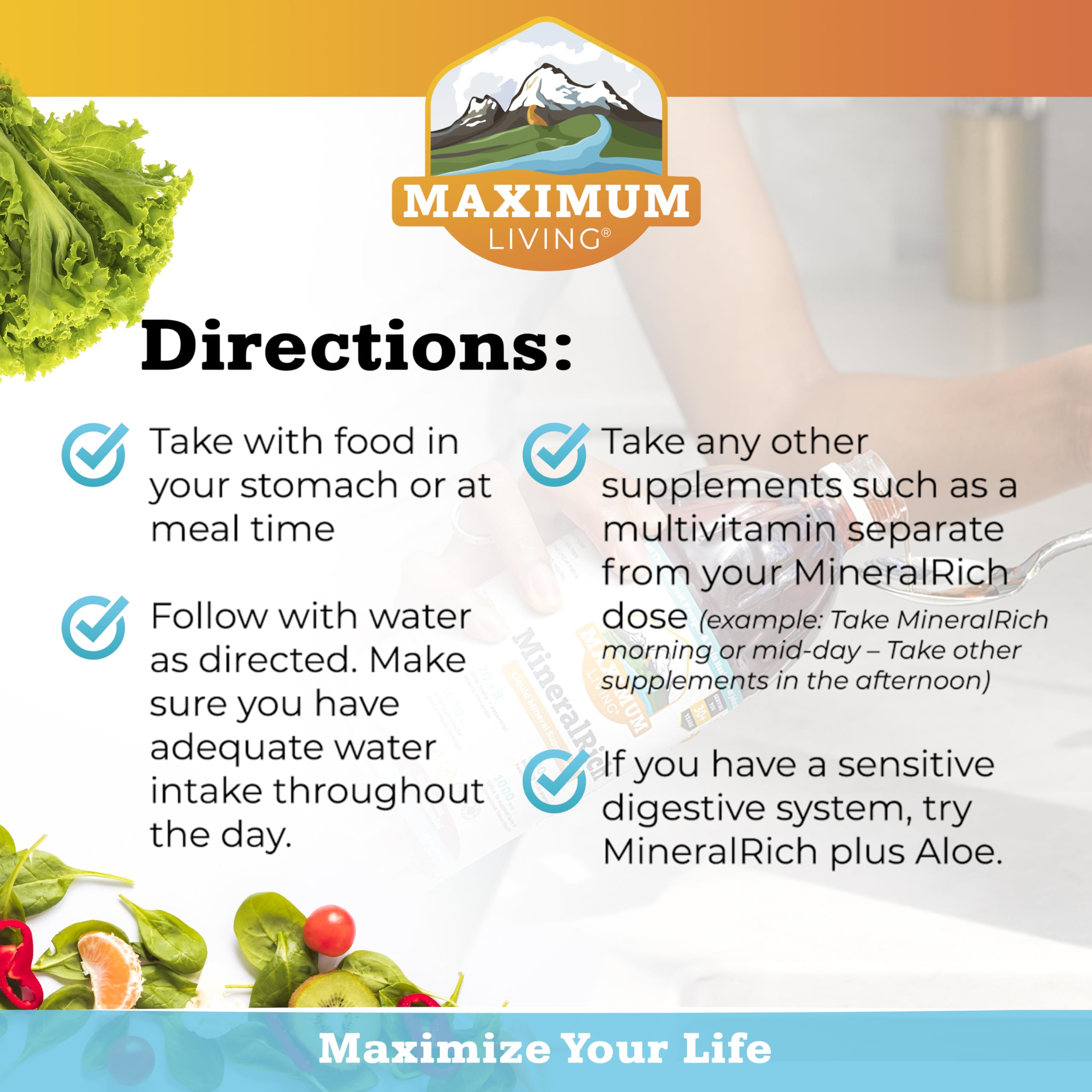 Maximum Living MineralRich Minerals Supplement with Aloe - Liquid Blend of Vitamins and Trace Minerals - 32 oz Maximum Living uk supplements