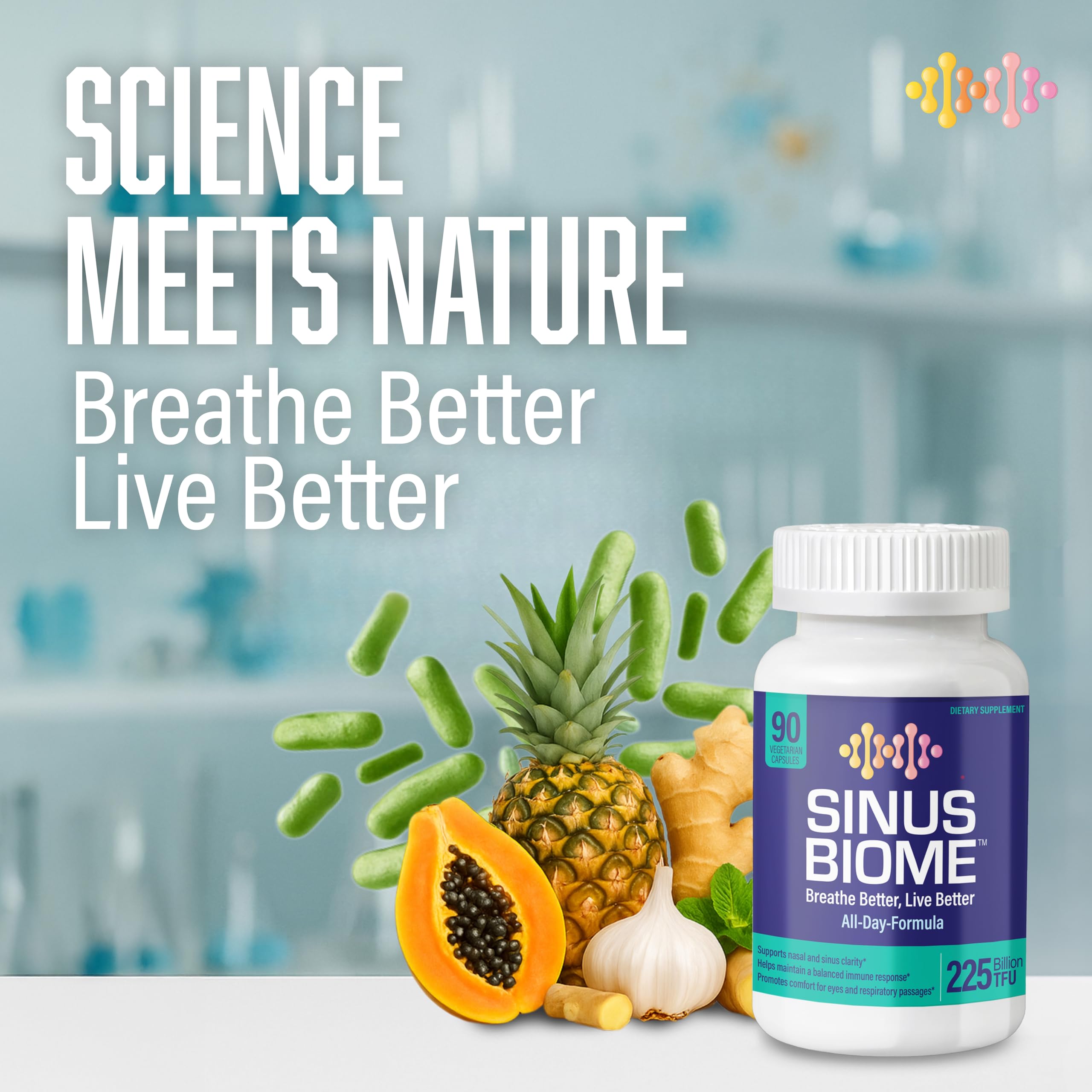 NANOWELL Sinus Biome All-Day Formula Dietary Supplement, 90 Vegetarian Capsules, 225 Billion TFU for Nasal, Sinus, Respiratory Support NANOWELL uk supplements