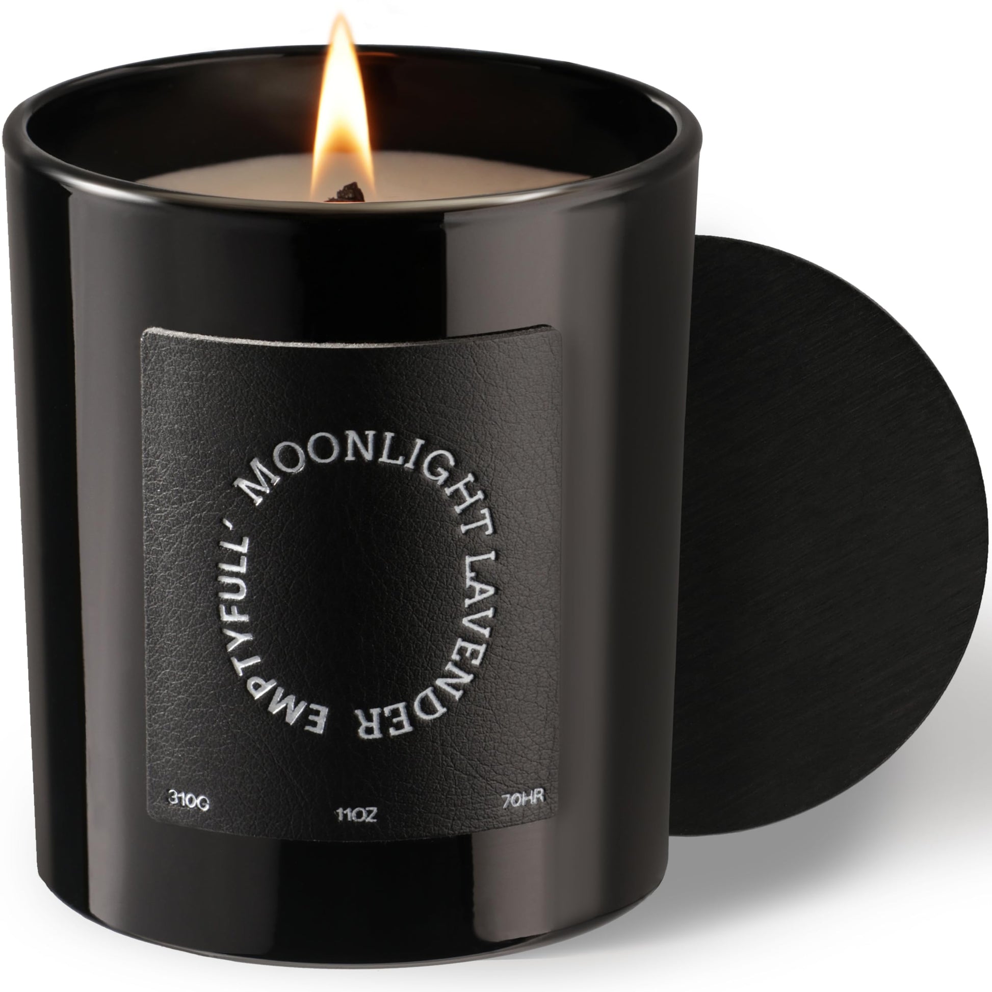 EMPTYFULL Lavender Scented Candles, Wood Wick, 11 oz Large Candle, Natural Soy Candles Emptyfull uk supplements