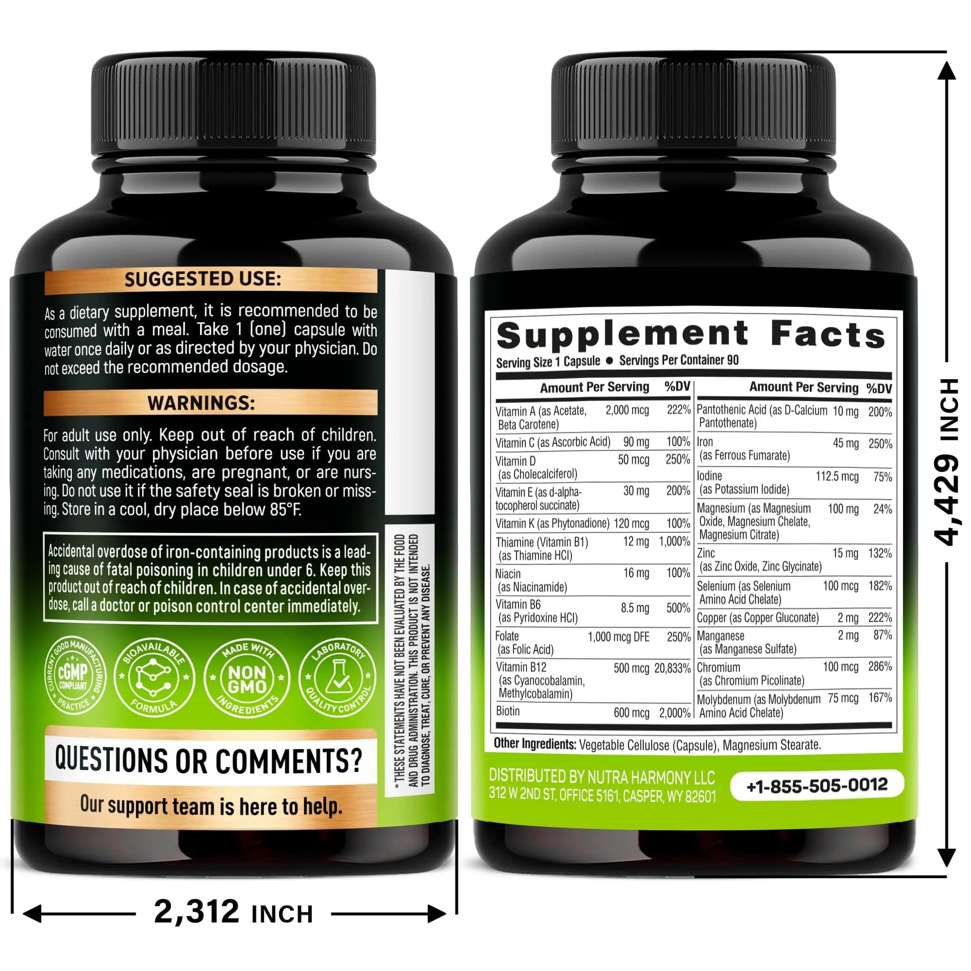 Bariatric Multivitamin Capsules & Biotin with Silicon Softgels NUTRAHARMONY uk supplements