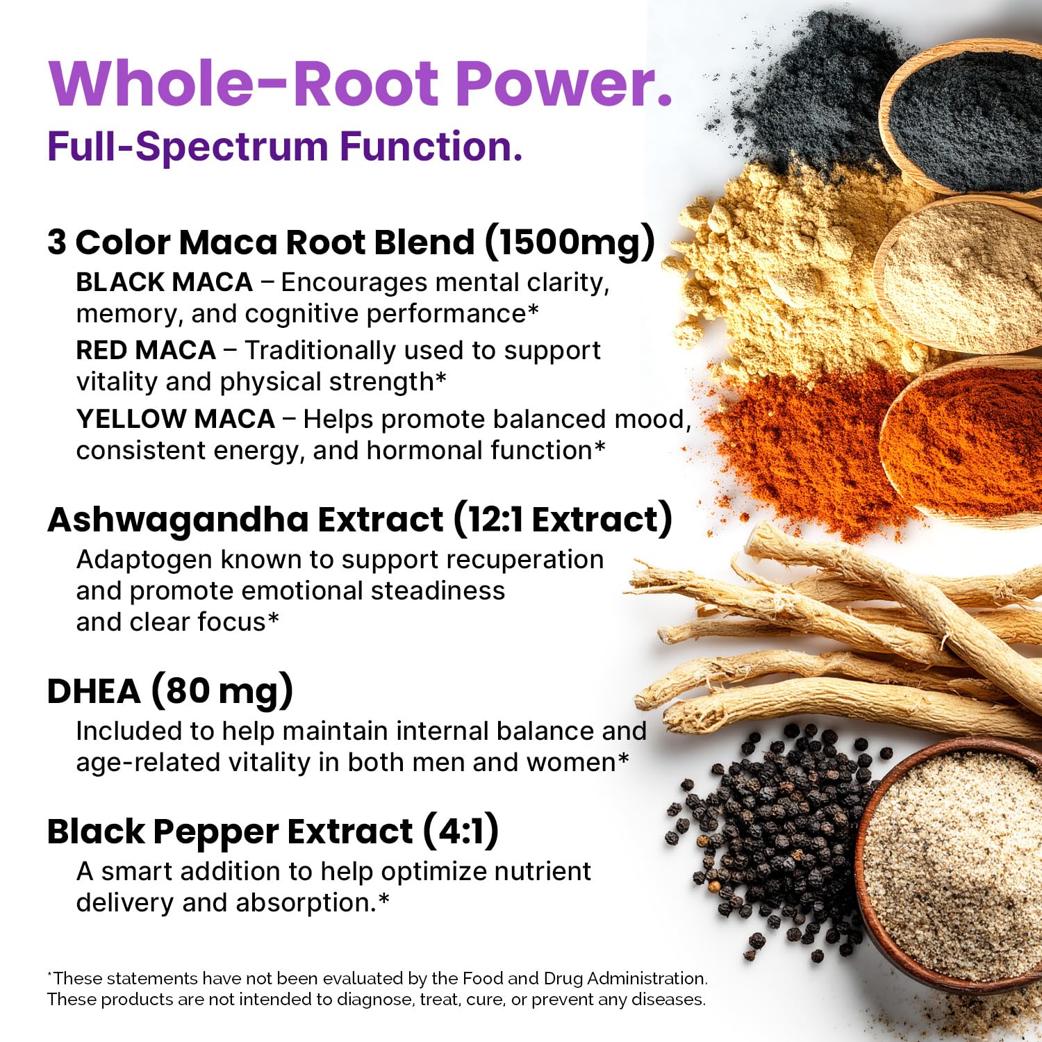 6-in-1 Organic Maca Root Ashwagandha Capsules 1710mg with DHEA and Black Pepper Fruit Extract for Women and Men - Black Maca Supplement for Stamina, Bone and Mood Support Supplement, 120ct (Pack of 3) PrimeMD uk supplements