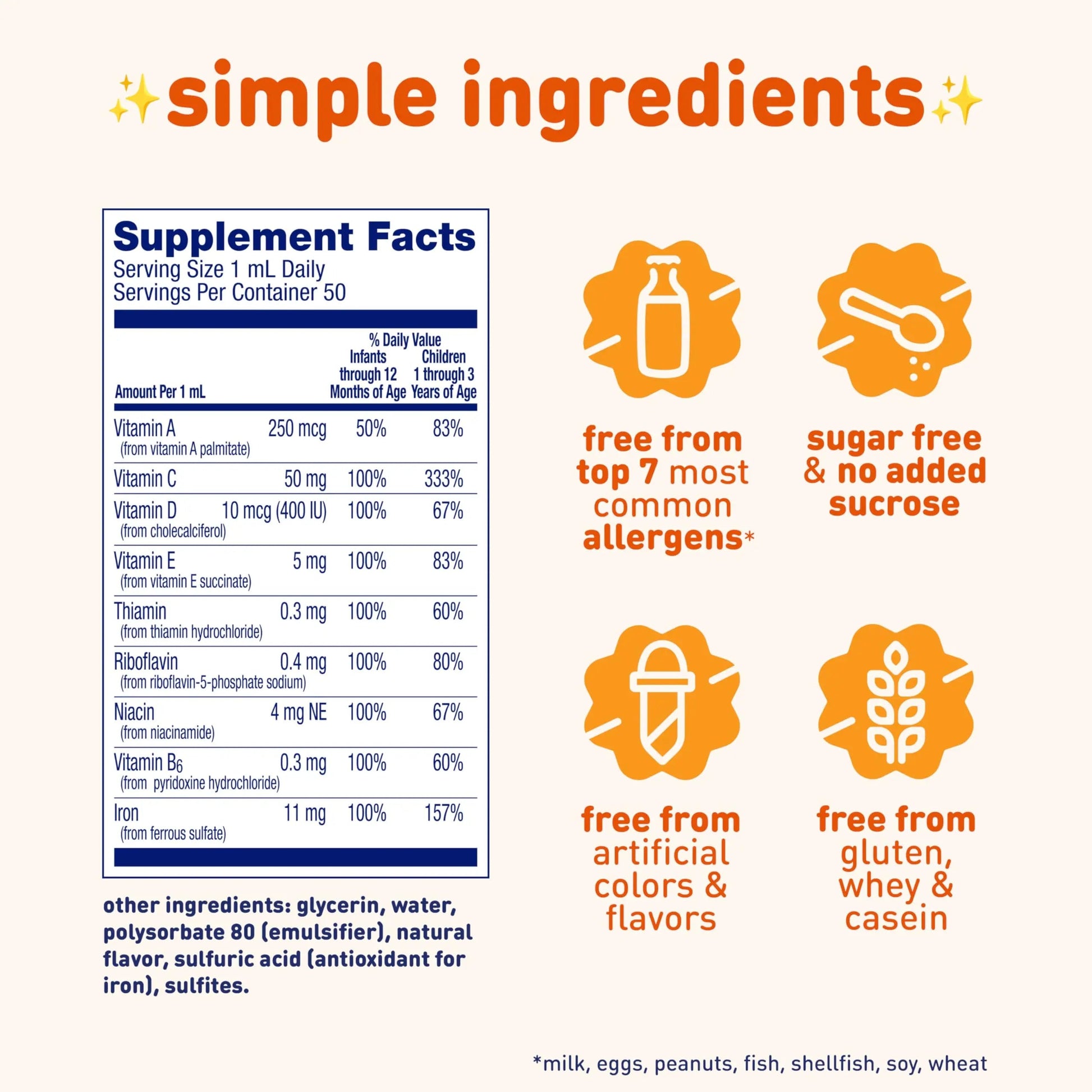 Enfamil Poly-Vi-Sol and Fer-in-Sol Iron Liquid Drop Multivitamin Supplements for Infants and Toddlers, 2x50 mL Dropper Bottle Enfamil Prenatals & Baby Vitamins uk supplements