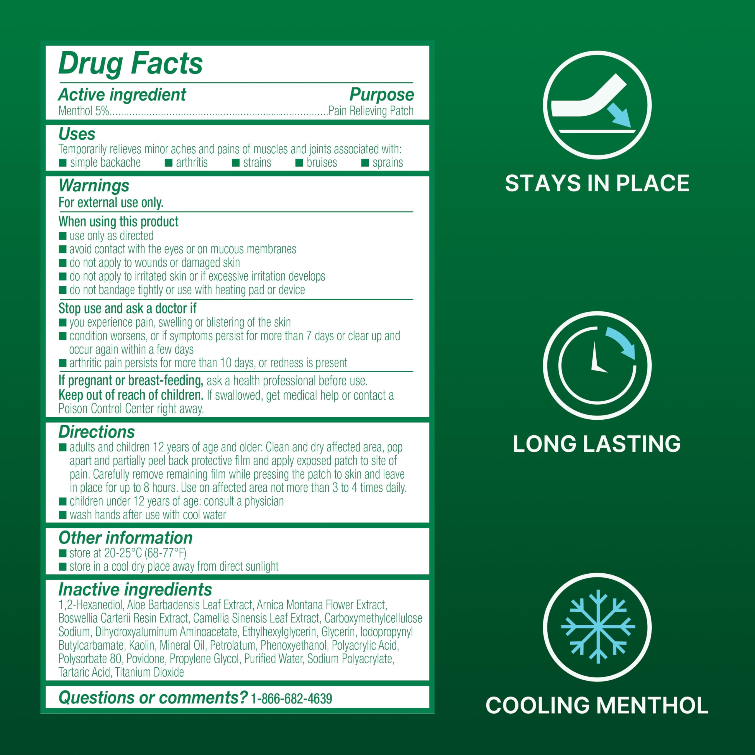 Biofreeze XL Pain Relief Patches, Menthol Pain Patches for Lower Back, Neck, Knee, & Shoulder, Comfortable & Flexible Fabric Stays in Place, 4 ct Biofreeze uk supplements