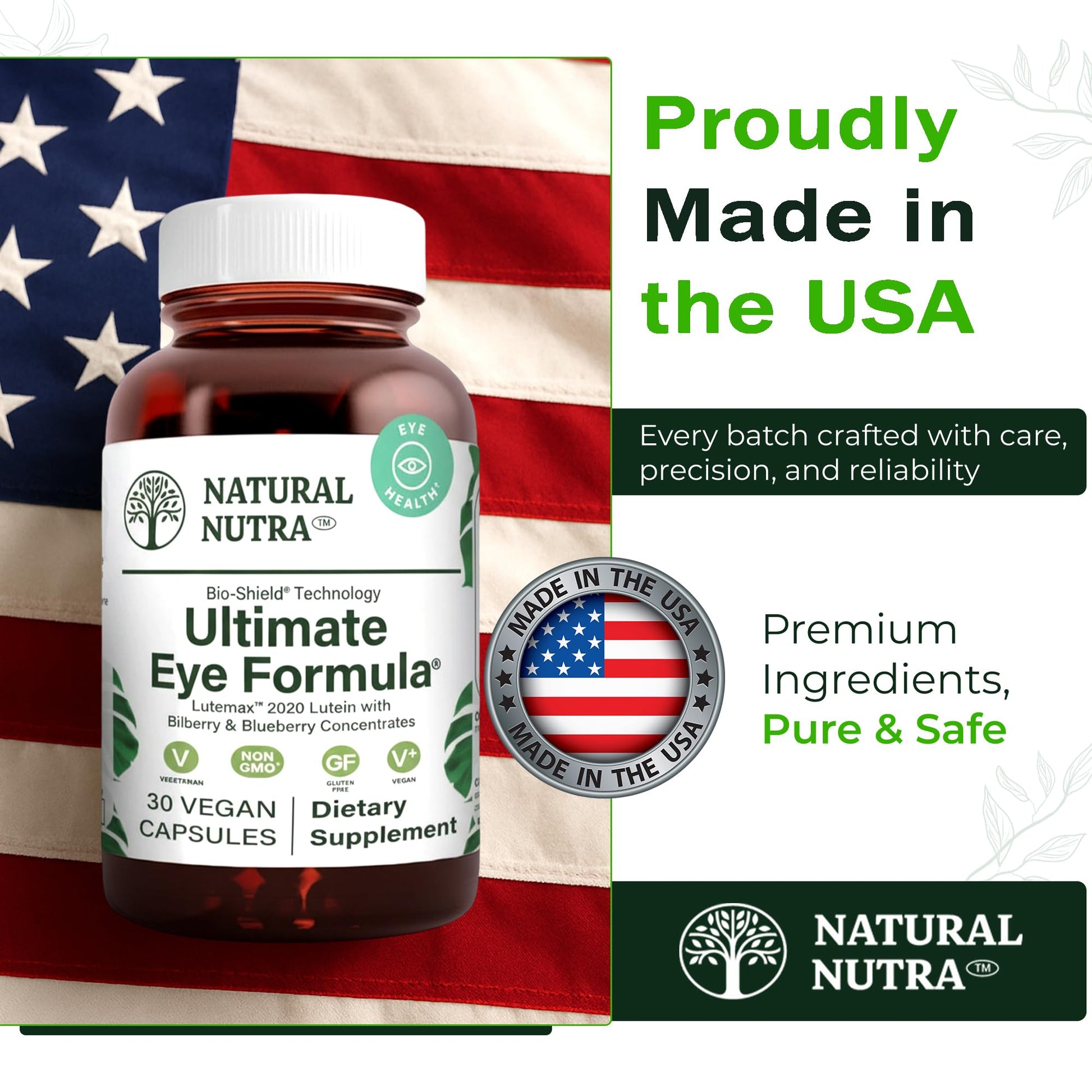 Natural Nutra Ultimate Eye Health Supplement - Bilberry & Blueberry Extract Blend for Day and Night Vision Support, Promotes Color Perception & Eye Clarity - Non-GMO, Vegan - 30 Capsules (Pack of 3) Natural Nutra uk supplements