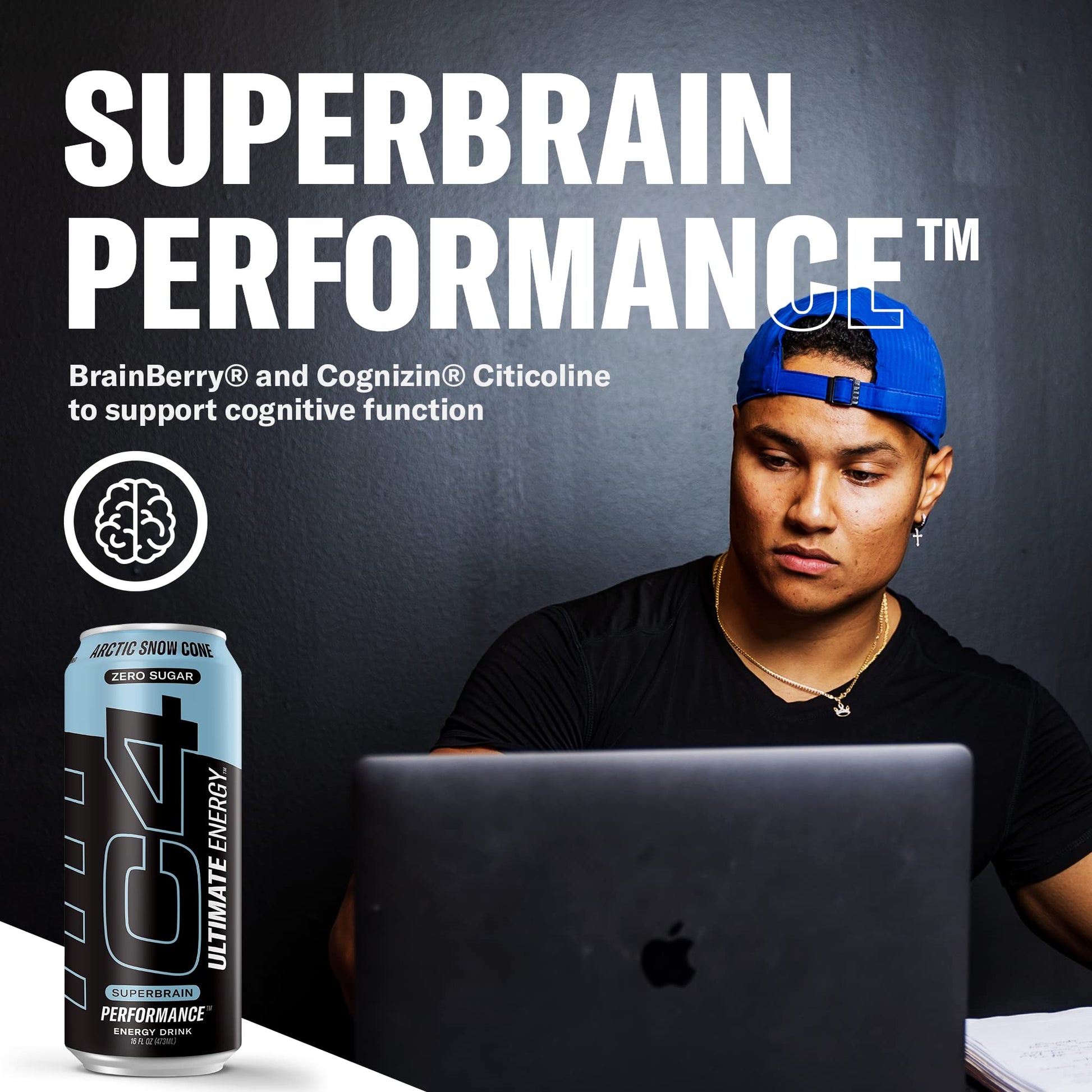 C4 Ultimate Sugar Free Energy Drink 16oz (Pack of 24) | Arctic Snow Cone | Pre Workout Cellucor uk supplements