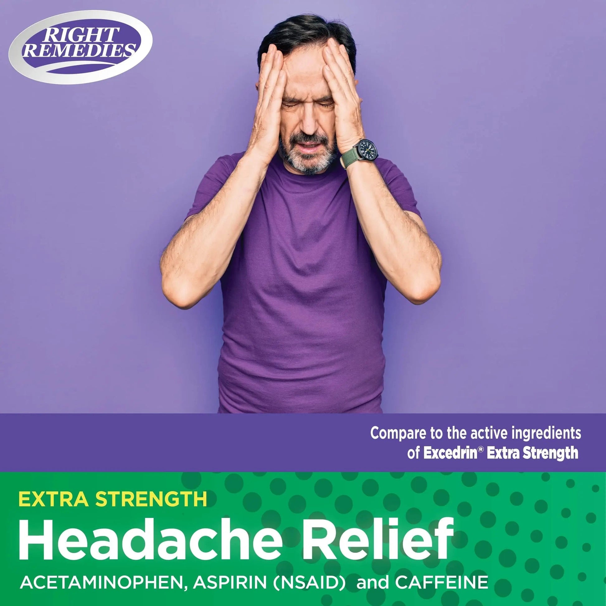 RIGHT REMEDIES Extra Strength Headache Relief with Acetaminophen, Aspirin (NSAID) & Caffeine, (300 caplets), Back & Body Pain Relief, Compare to The Active Ingredients in Excedrin® Extra Strength RIGHT REMEDIES uk supplements