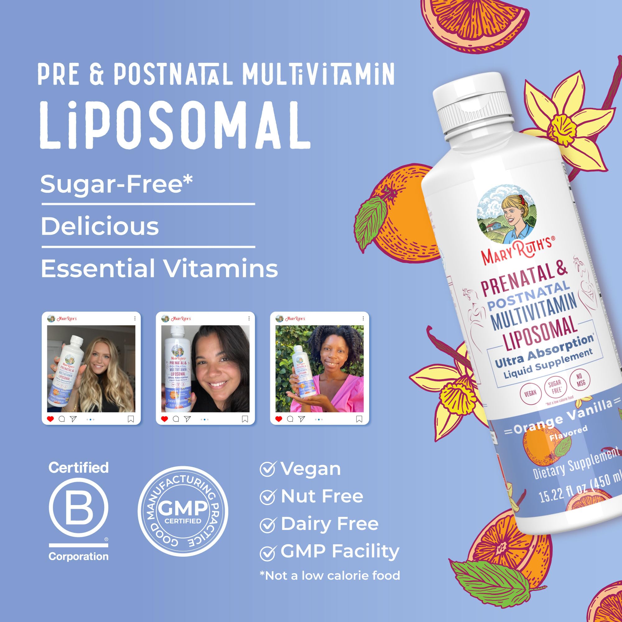 MaryRuth Organics Prenatal & Postnatal Multivitamin for Women | Sugar Free | Formulated for Pre-Conception, Pregnancy & Nursing | Prenatal Vitamins | Vegan | Non-GMO | Gluten Free | 30 Servings MARYRUTH'S uk supplements