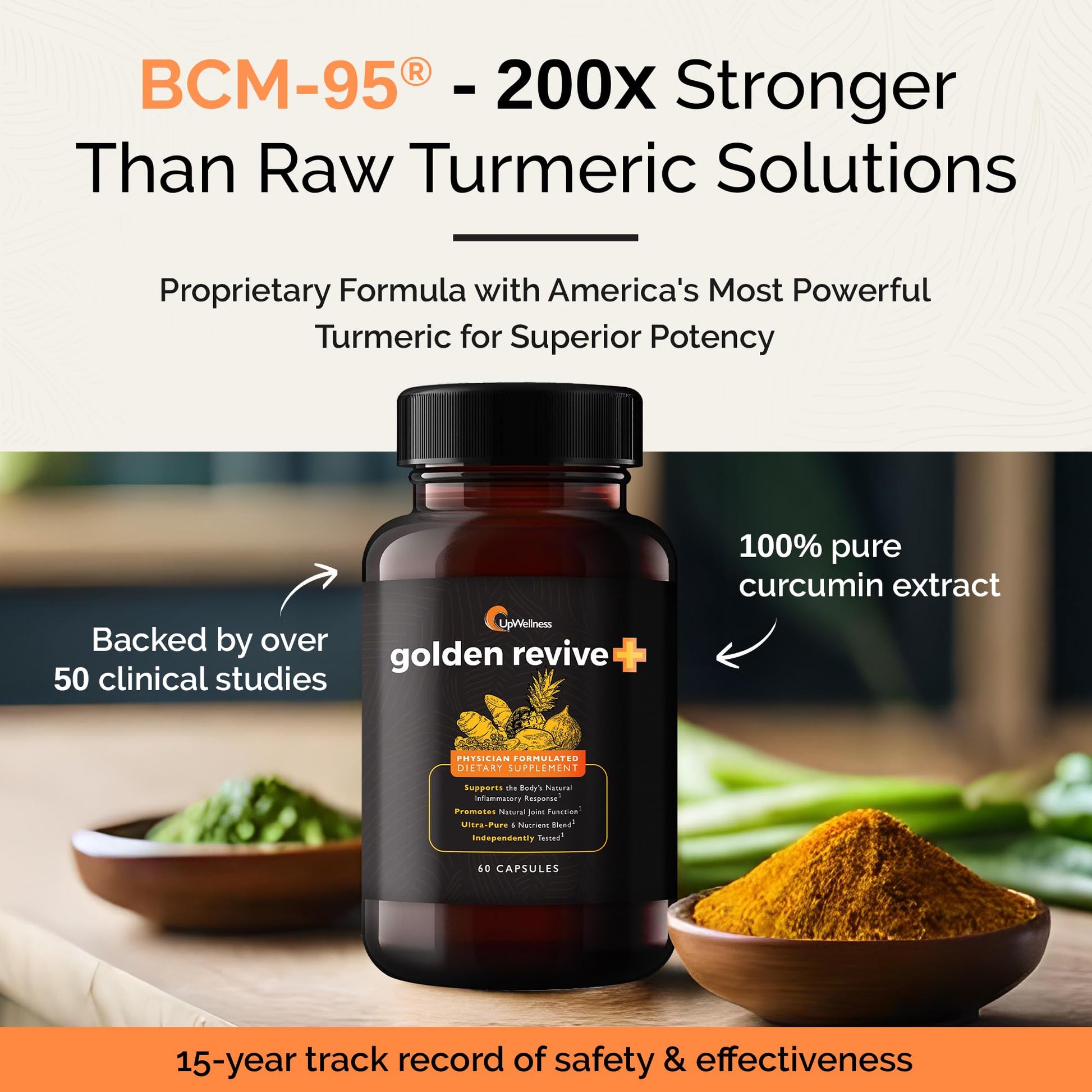 UpWellness Golden Revive + Joint Support Supplement Featuring Turmeric with Black Pepper, Quercetin, and Magnesium- Turmeric Boswellia Supplement - 6 Active Ingredients - 60 Capsules, 5 Pack UpWellness uk supplements