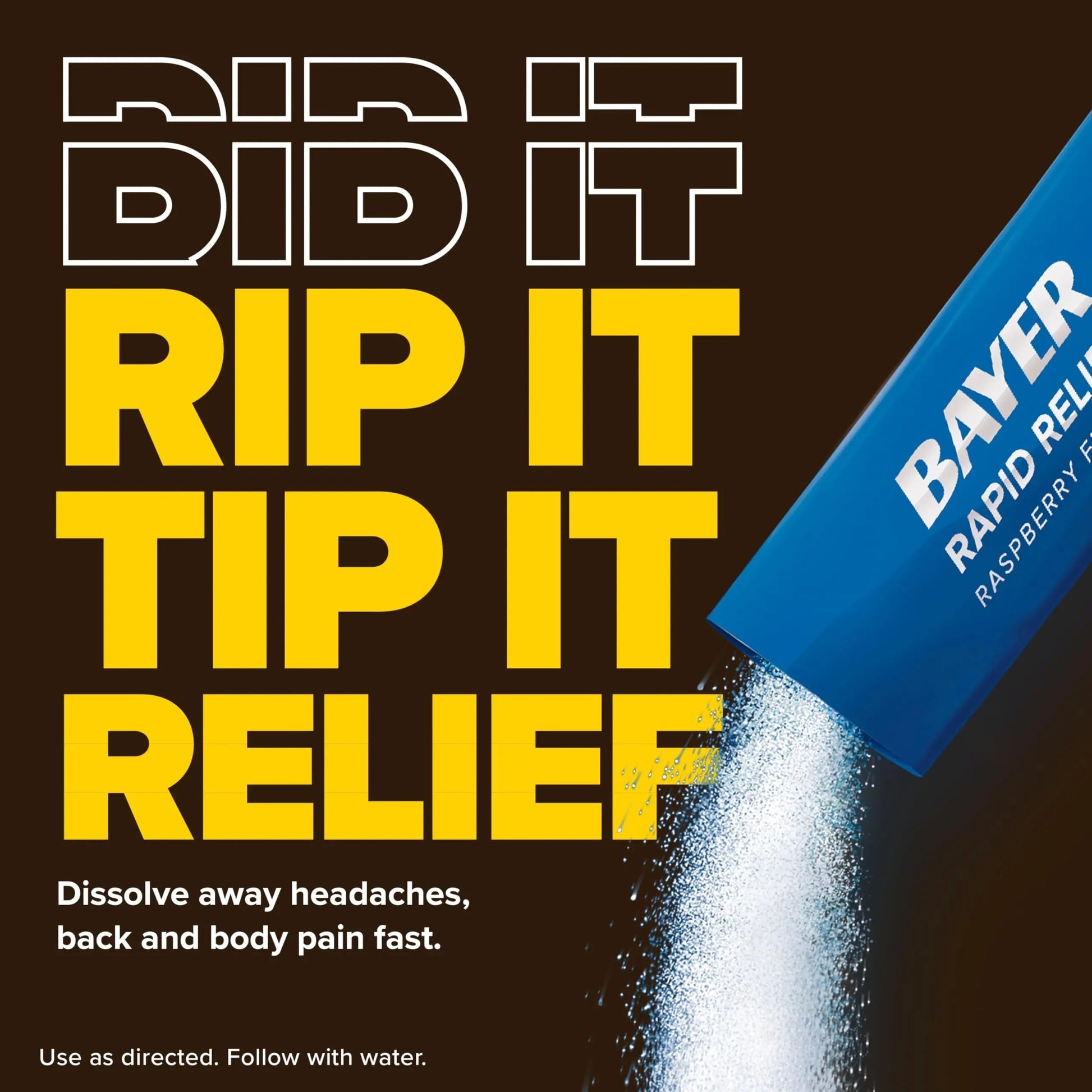 Bayer® Rapid Relief, Dissolvable Raspberry Flavor, Powder Packs with Aspirin & Caffeine, Fast Acting Headache Relief, Muscle and Body Pain Reliever, 30ct Bayer uk supplements