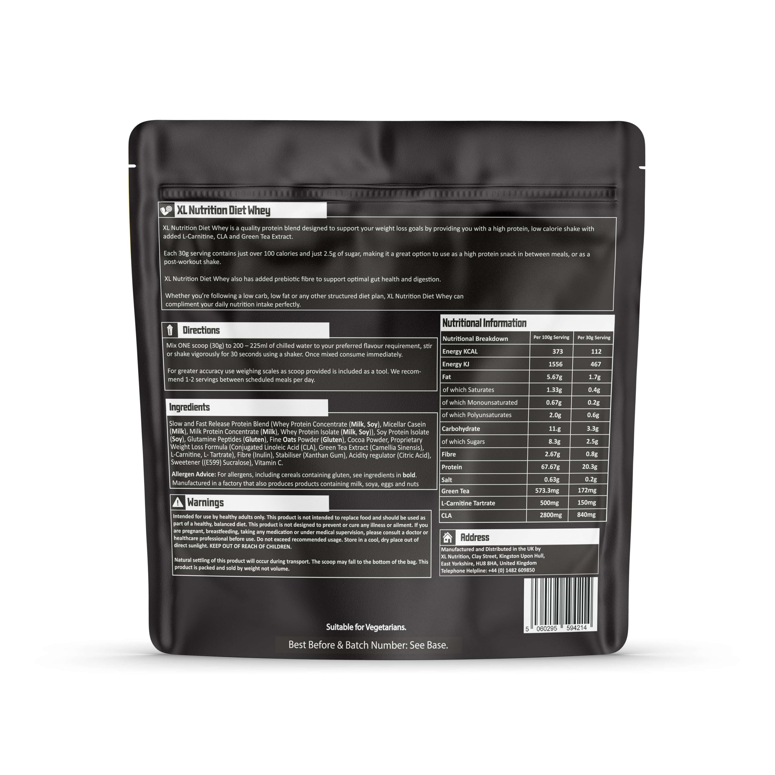 XL Nutrition Xtra Diet Whey Protein | 112 Calories | with Added L Carnitine and Green Tea Extract XL Nutrition uk supplements