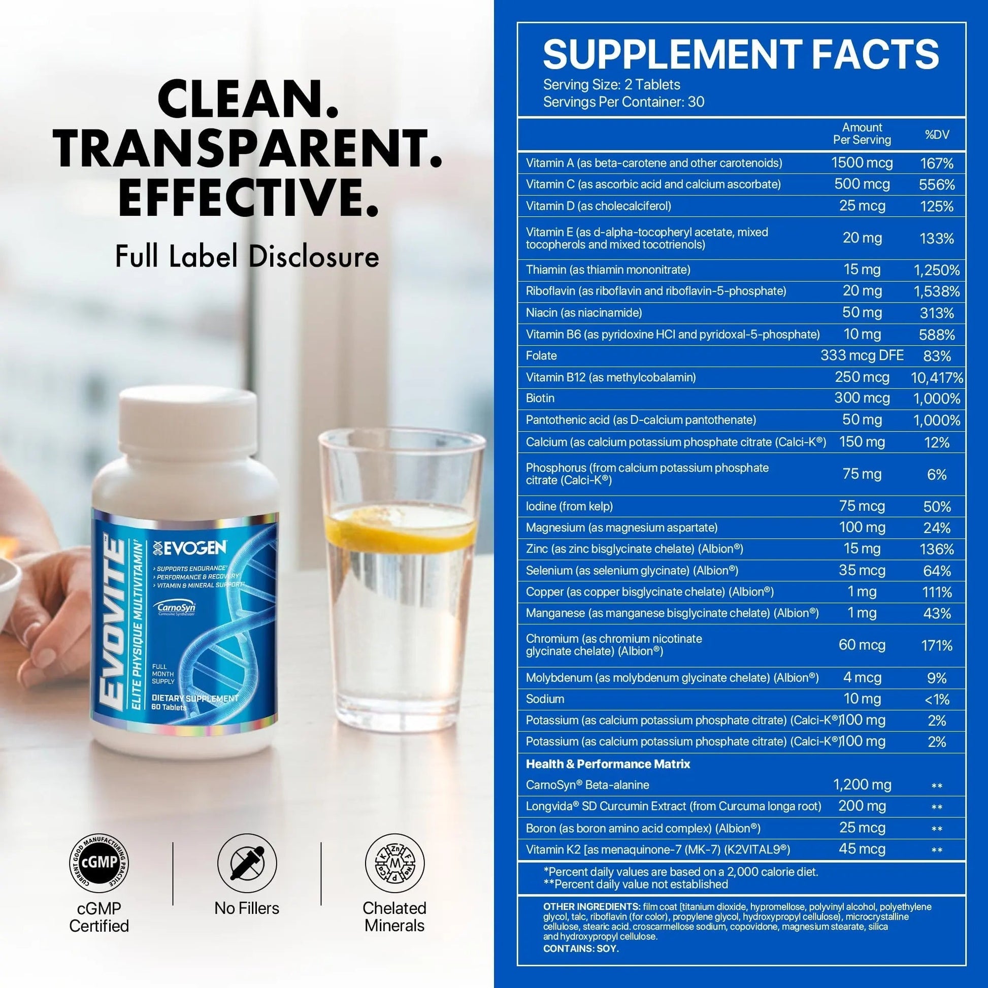 Evogen Evovite - Elite Physique Multivitamin for Women & Men | Advanced Formula for Endurance, Recovery, & Joint Health | Evogen uk supplements