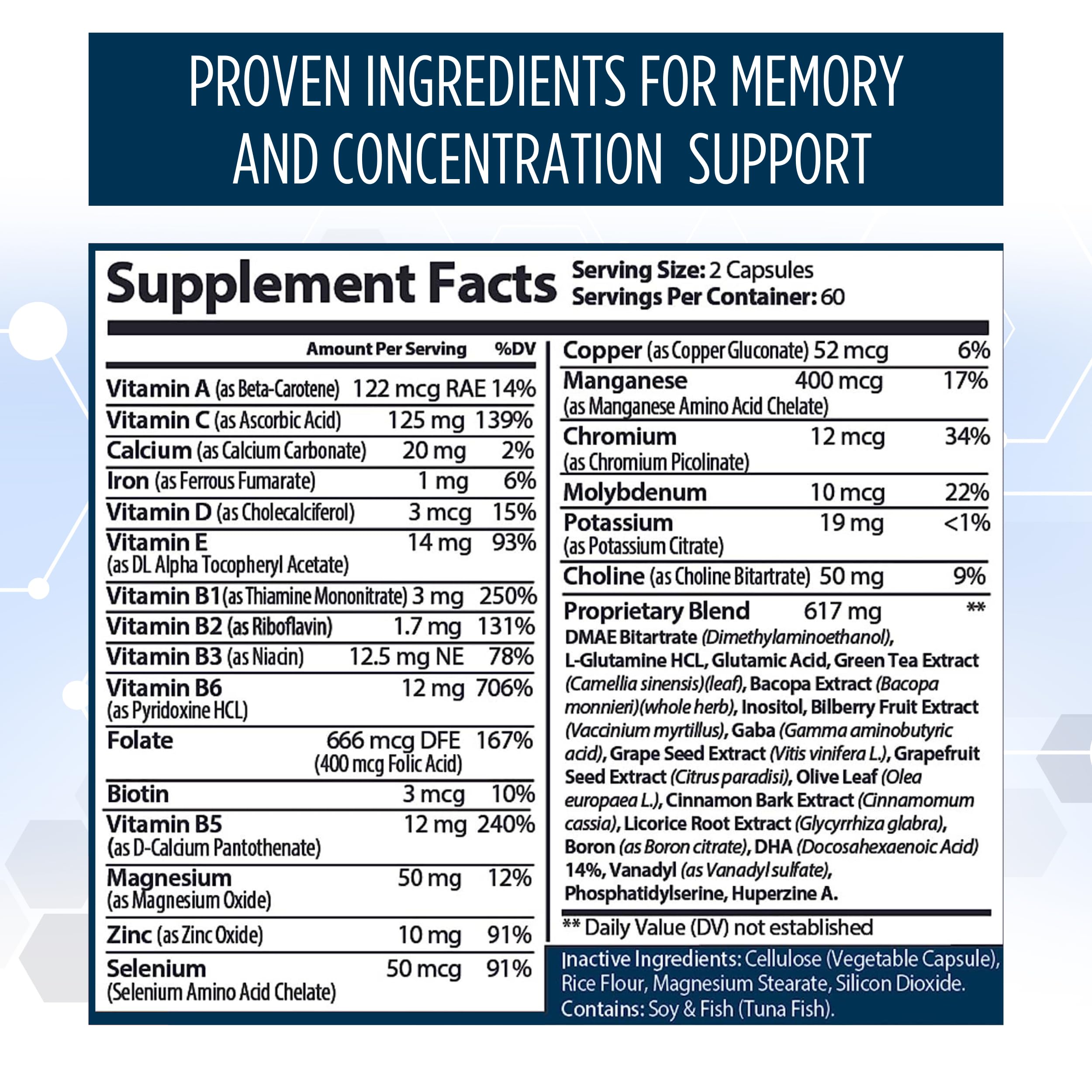 Neuro Plus Brain & Focus Formula - Nootropic Brain Booster Supplement, Supports Brain Health, Mental Clarity & Focus - Enhances Concentration & Mental Energy – 120 Capsules (1) healblend uk supplements