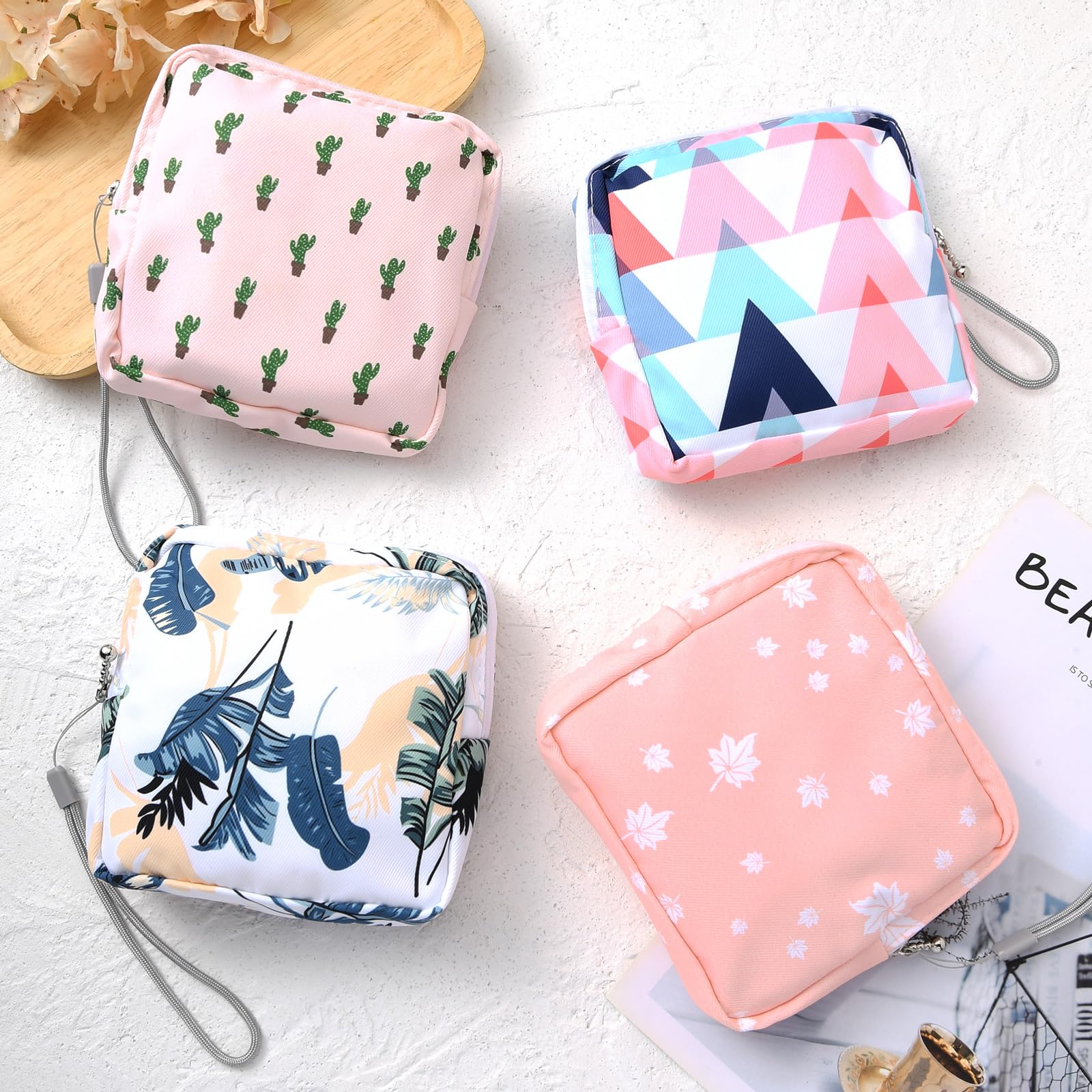 4Pcs Sanitary Napkin Storage Bag, Small Menstrual Period Bag Period Pouch Waterproof Abeillo uk supplements
