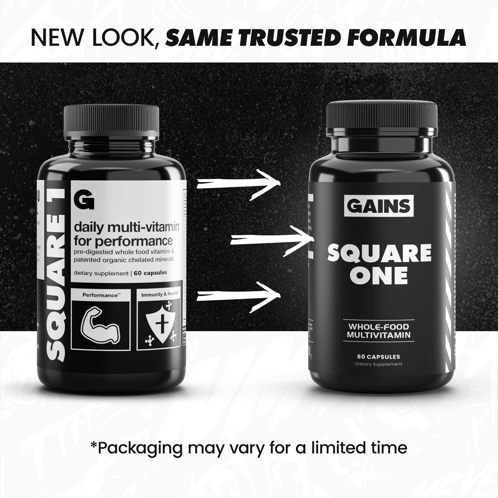 Gains in Bulk Square 1 Multivitamin and Mineral Supplement for Women and Men, Vitamins, Digestive Enzymes and Organic Minerals for Muscle Health, Performance and Immune Support, 90 Capsules GAINS IN BULK GAINSINBULK.COM uk supplements