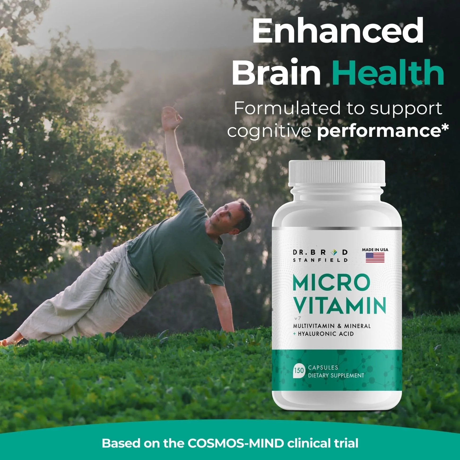 Dr Brad Stanfield Daily Low Dose MultiVitamin & Mineral for Men & Women to Support Cognitive Performance & Memory + Hyaluronic Acid for Skin Health Dr Brad Stanfield uk supplements