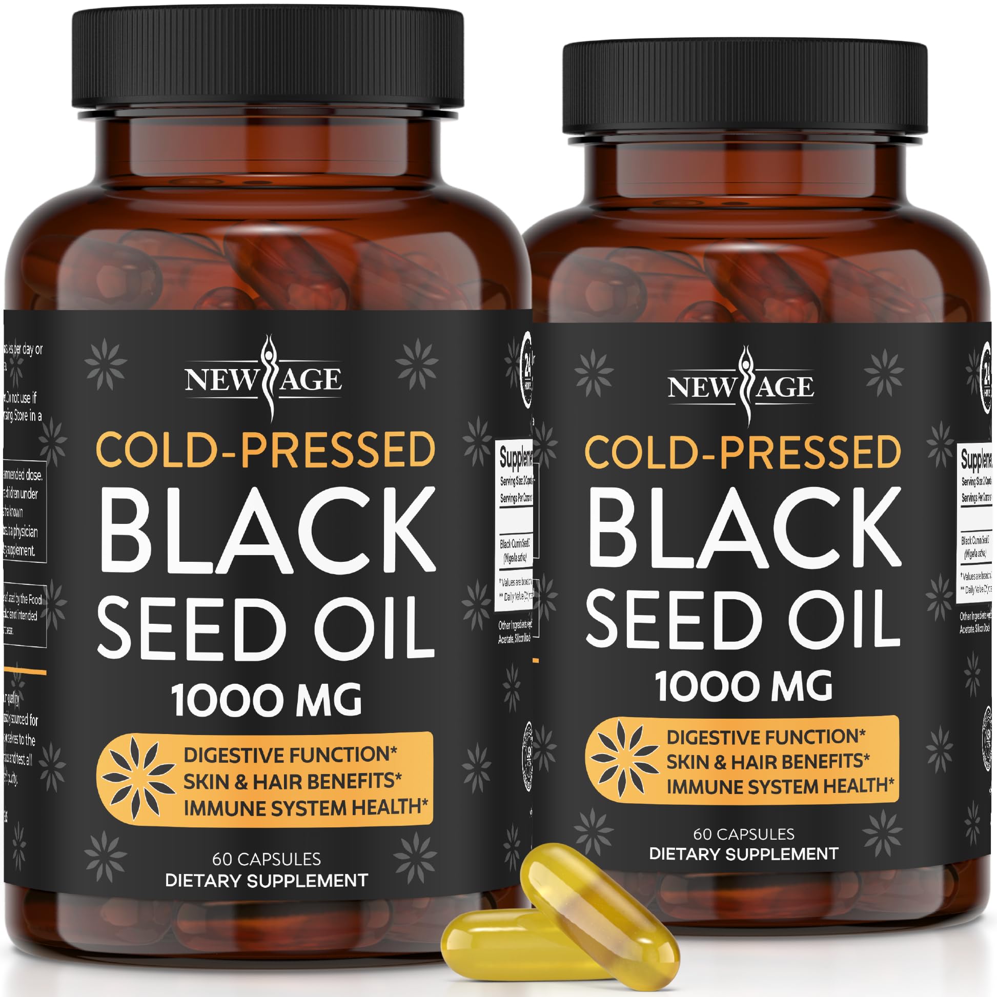 Black Seed Oil Softgel Capsules - Premium Cold-Pressed Nigella Sativa Producing Pure NEW AGE uk supplements