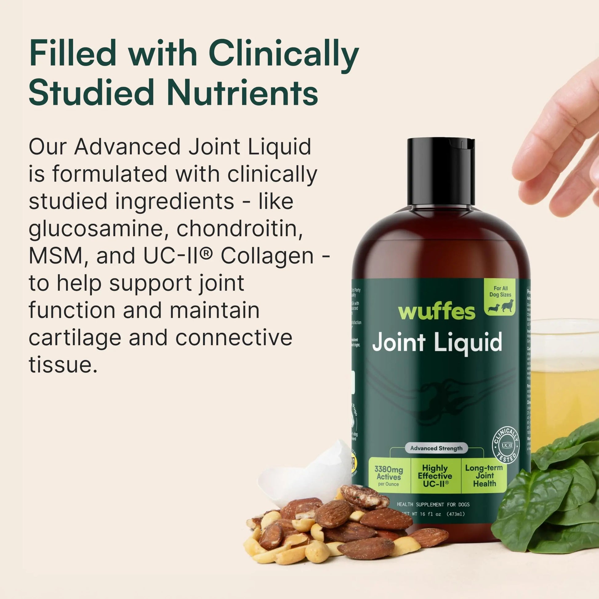 Wuffes Advanced Joint Liquid for Dogs, Hip & Joint Support Supplement with Glucosamine, Chondroitin, UC-II® Collagen, and MSM, for Small & Large Breeds, 16 Oz Wuffes uk supplements