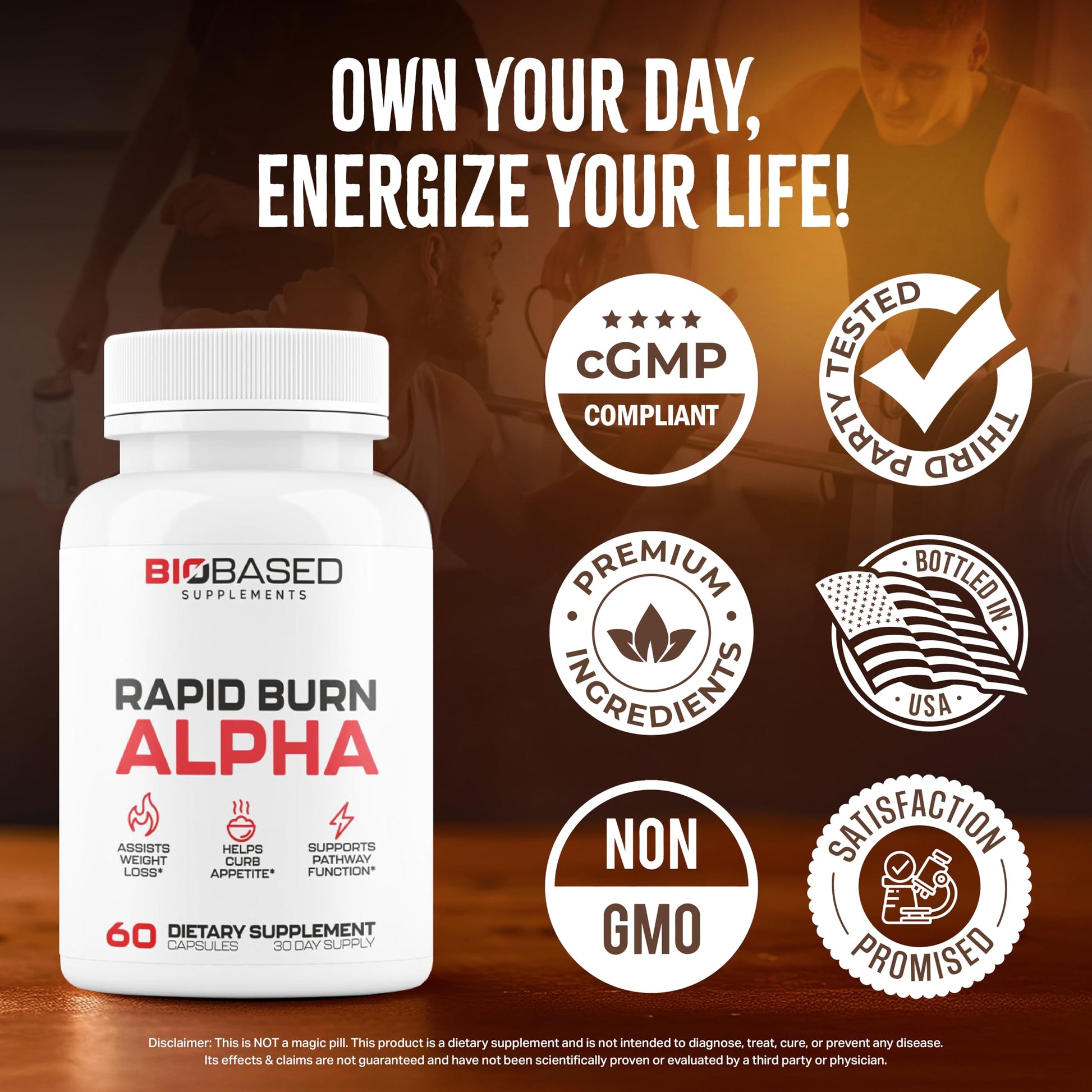 Rapid Burn Alpha - Fat Burner for Men - Supports Healthy Pathways Associated with  Activity - Supports Appetite Control, Energy Booster, Helps Increase Metabolism & Fat Loss - 60 Unisex Capsules Nutrimend IQ uk supplements