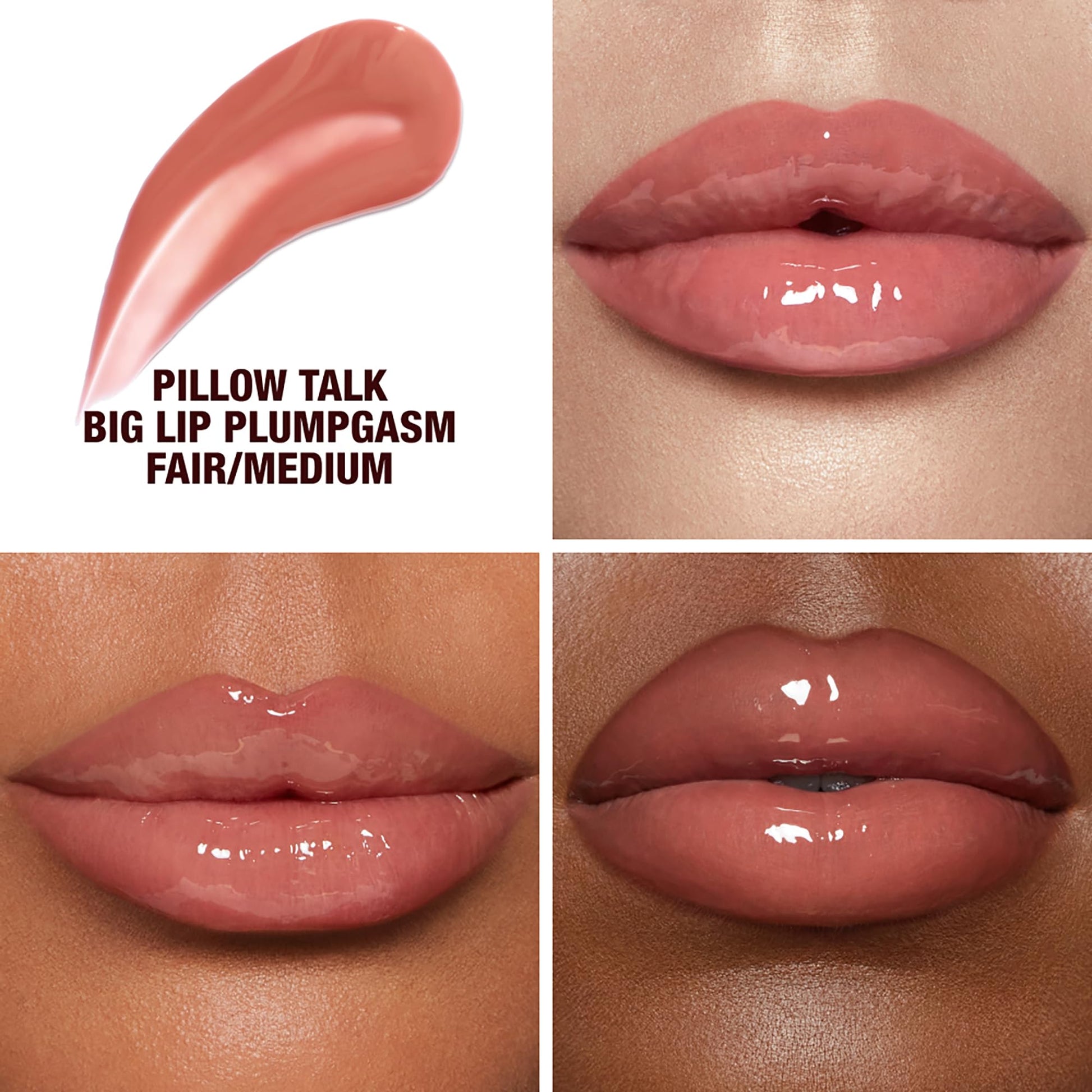 Charlotte Tilbury Pillow Talk Plumpgasm Lip Gloss - Hydrating Lip Plumper with Hyaluronic Acid & Plumpgasm Heat + Ice Technology for Juicy, Glossy Fullness - Fair/Medium Charlotte Tilbury uk supplements
